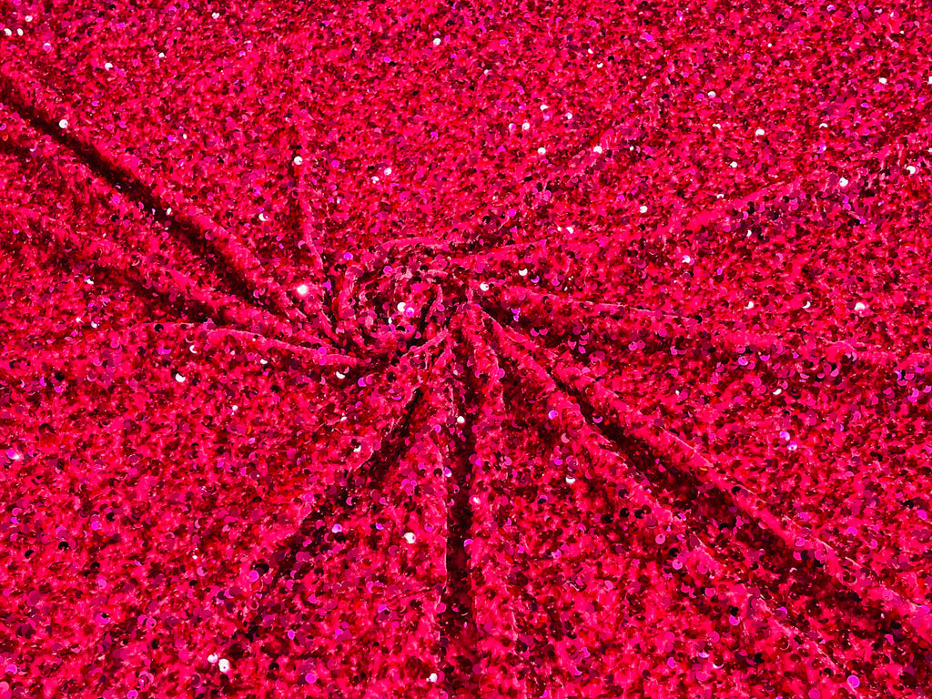 Sequin Velvet Stretch 5mm fabric 58"Wide-Prom-Nightgown fabric- Sold by the yard.