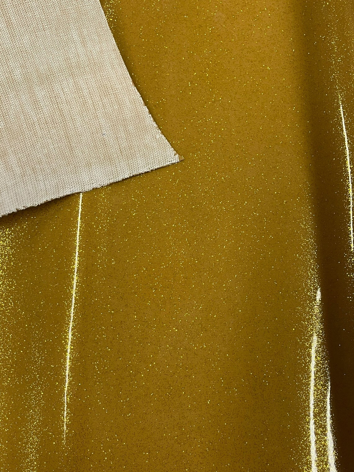 Metallic Glitter Vinyl Fabric - Gold - High Quality Shiny Glitter Vinyl Fabric By Yard