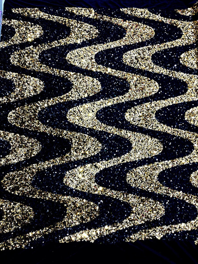 Sequin Wave stretch velvet all over 5mm shining sequins 2-way stretch, sold by the yard