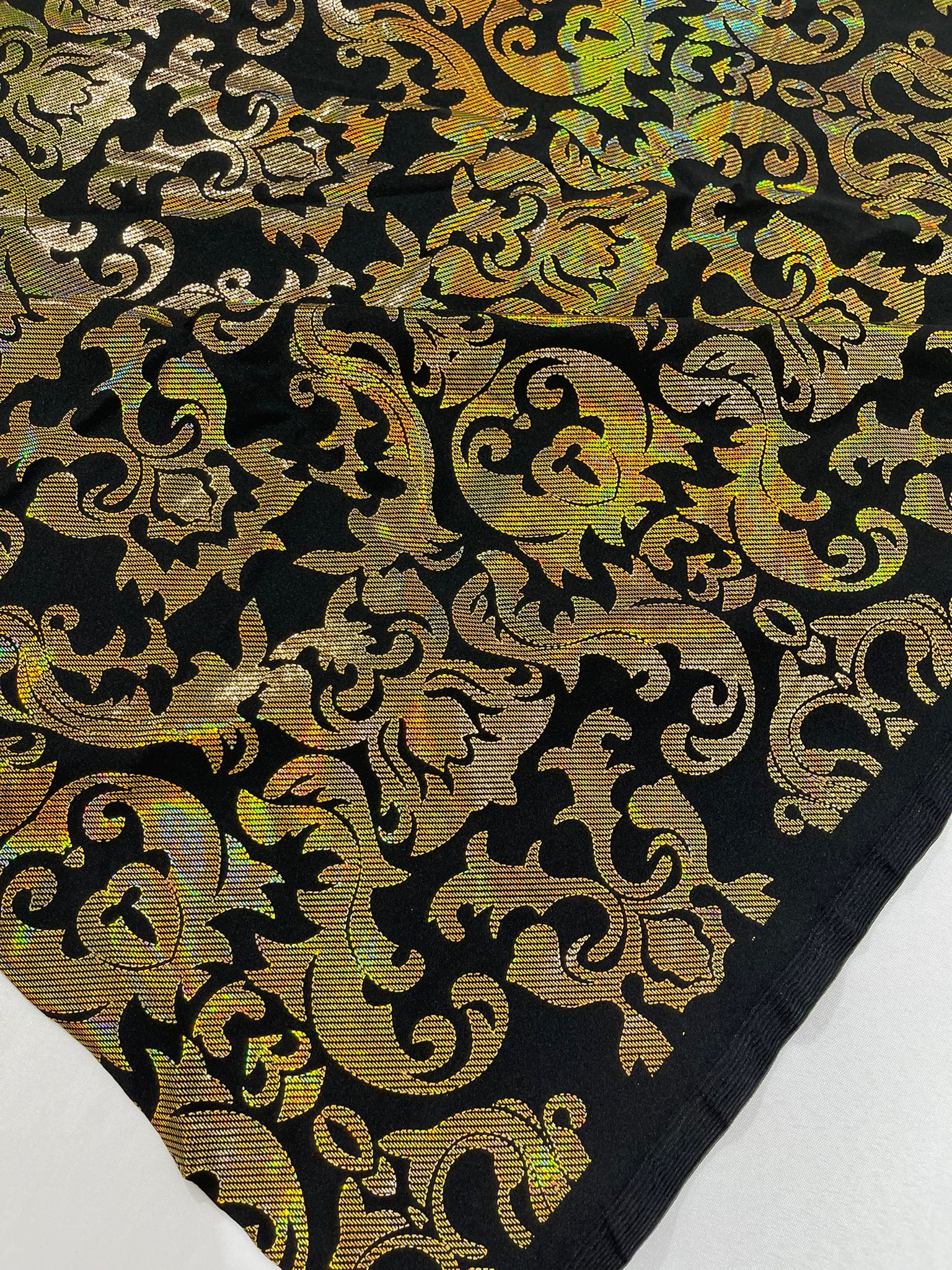 Metallic nylon spandex damask design 4way Stretch 58/60" Sold By The Yard.