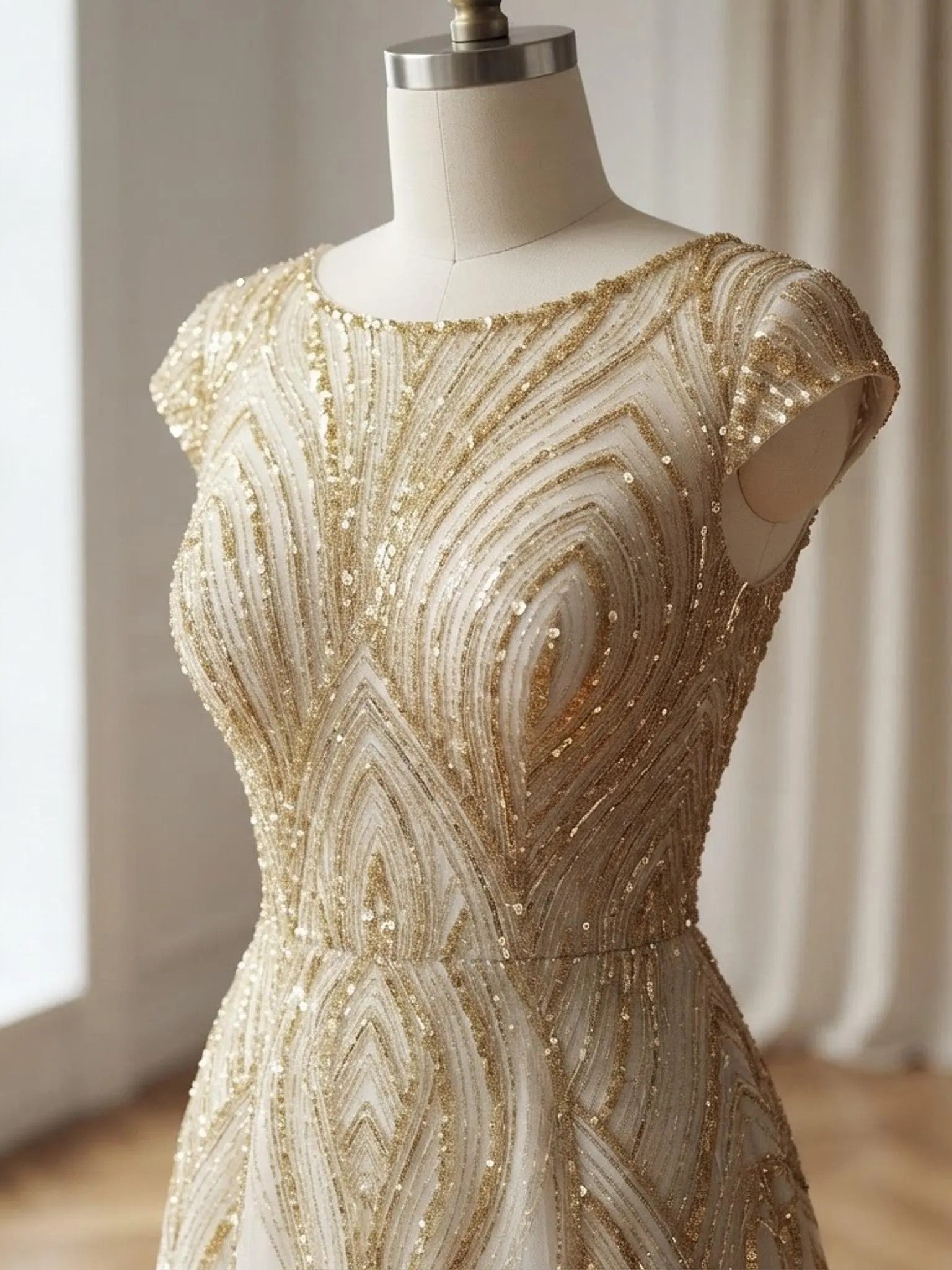 Luxury Feather Damask Beaded Lace Fabric| Prom| Wedding| By The Yard.