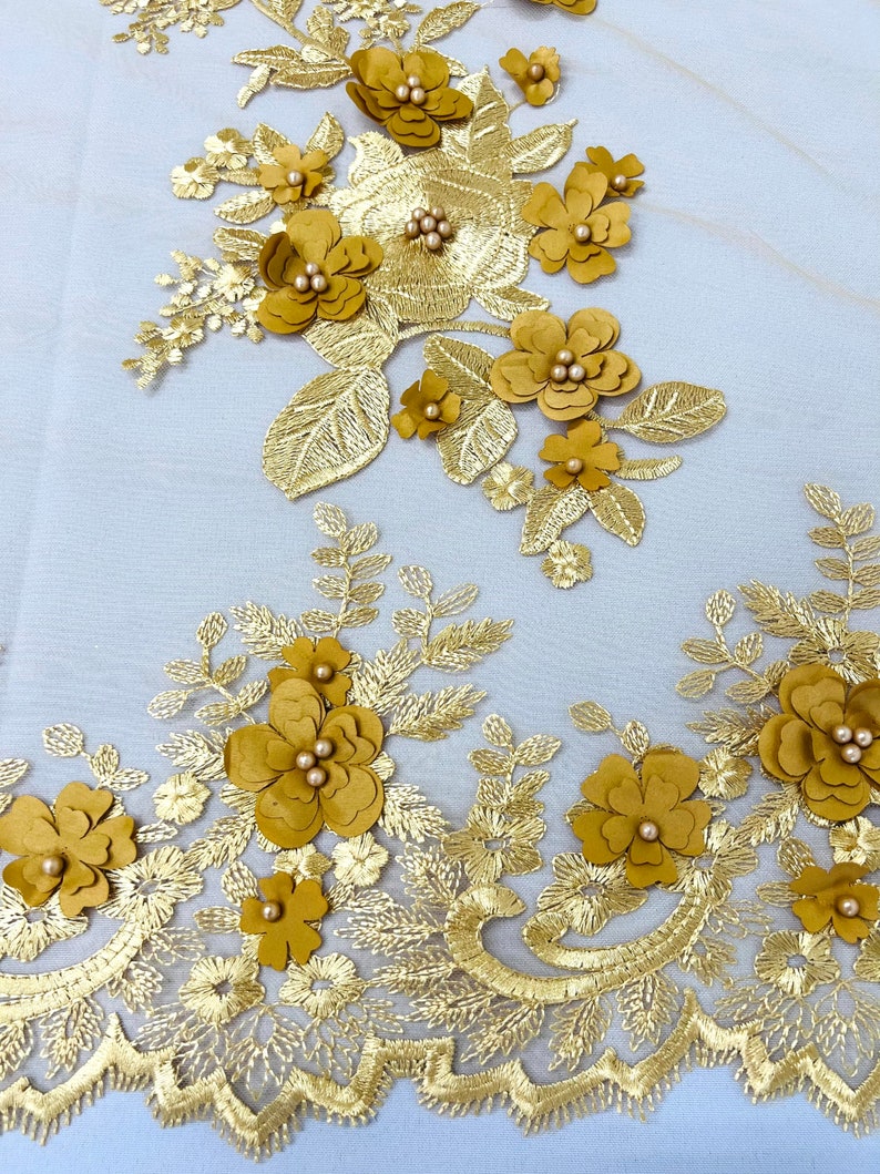 3D FLOWER PANELS LACE (by the yard)