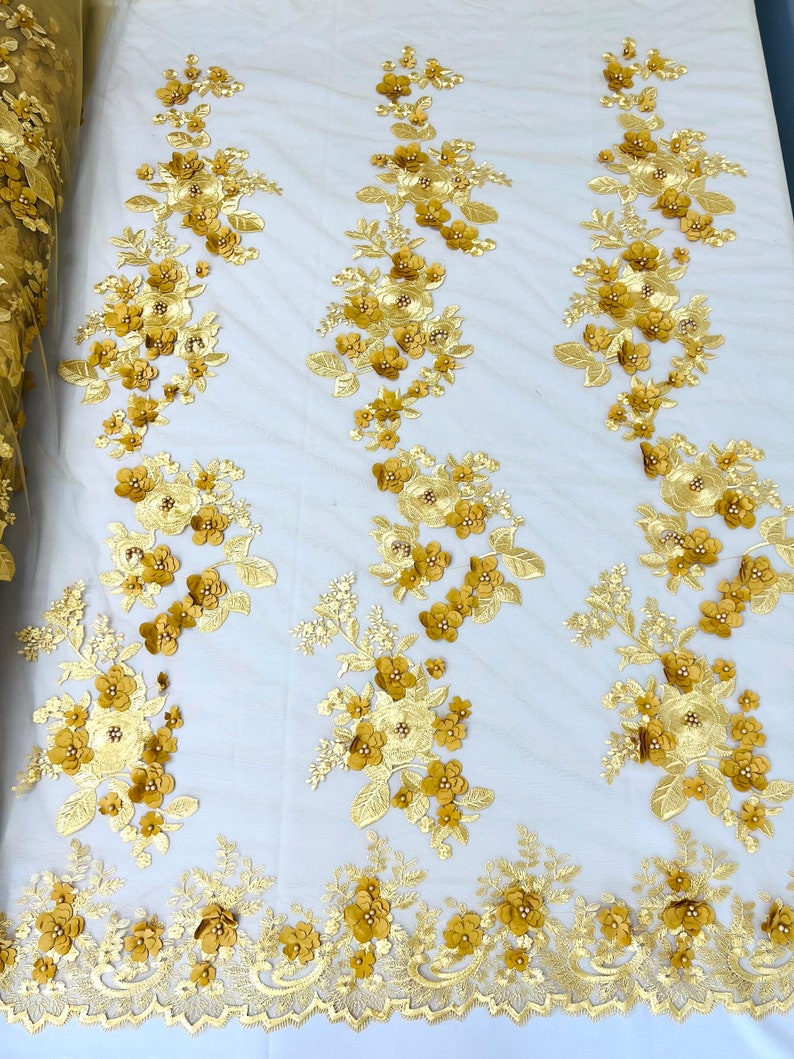 3D FLOWER PANELS LACE (by the yard)