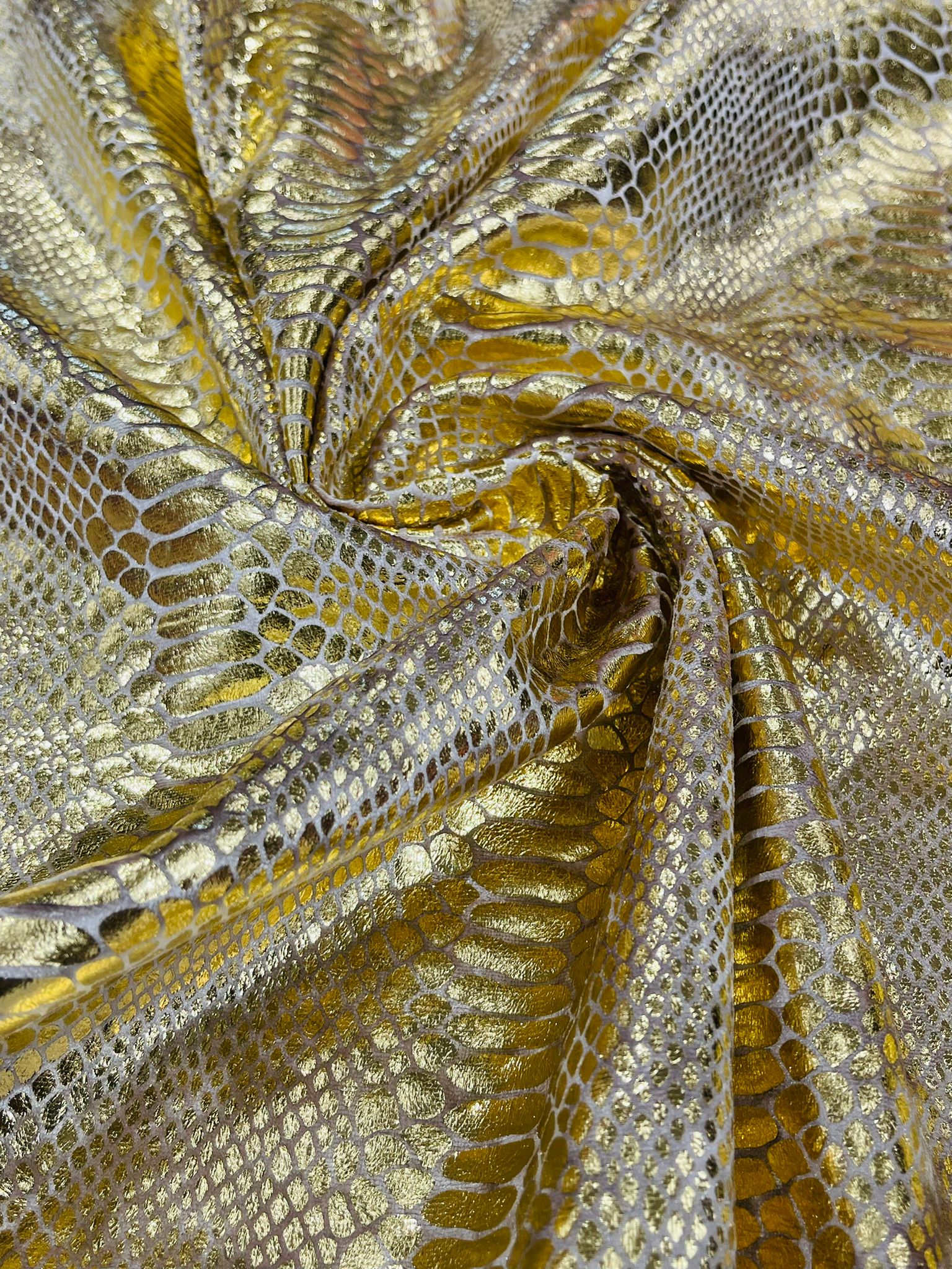 Illusion foil Snake design on a stretch velvet fabric-Sold by the yard