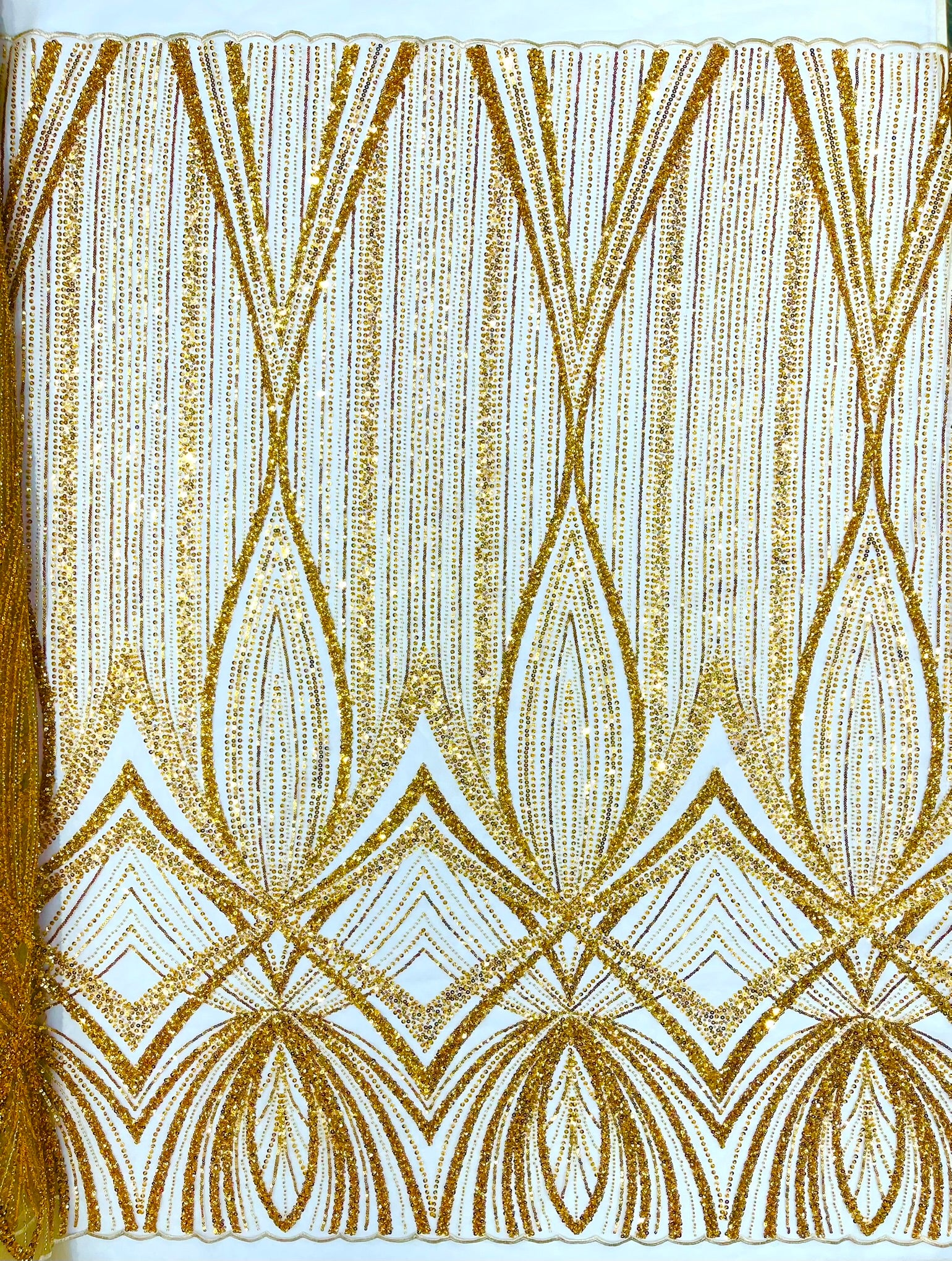 Geometric New York Fashion Beaded Lace, By The Yard.