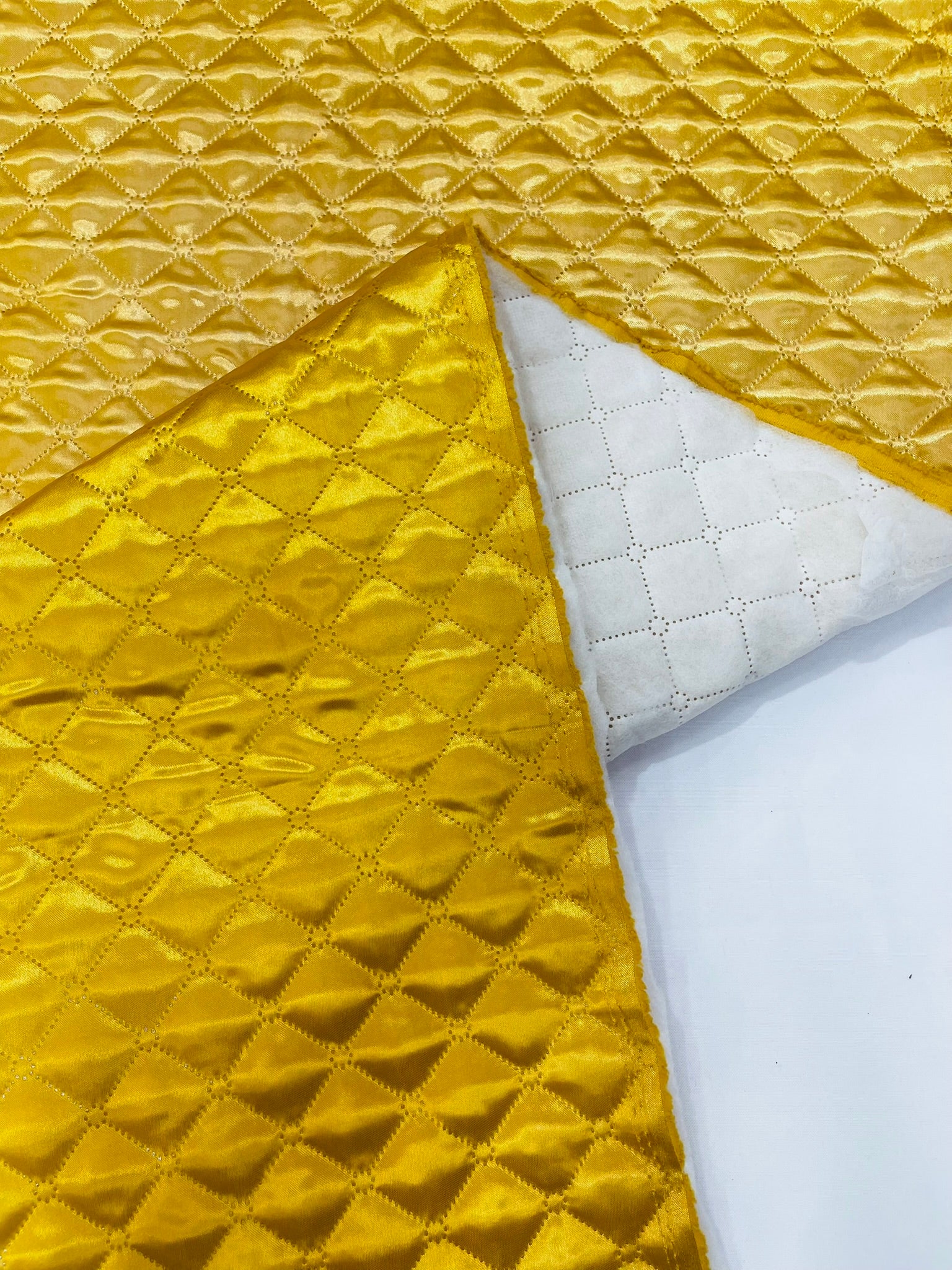 Quilted Satin Fabric | Diamond Pattern, 58" Wide
