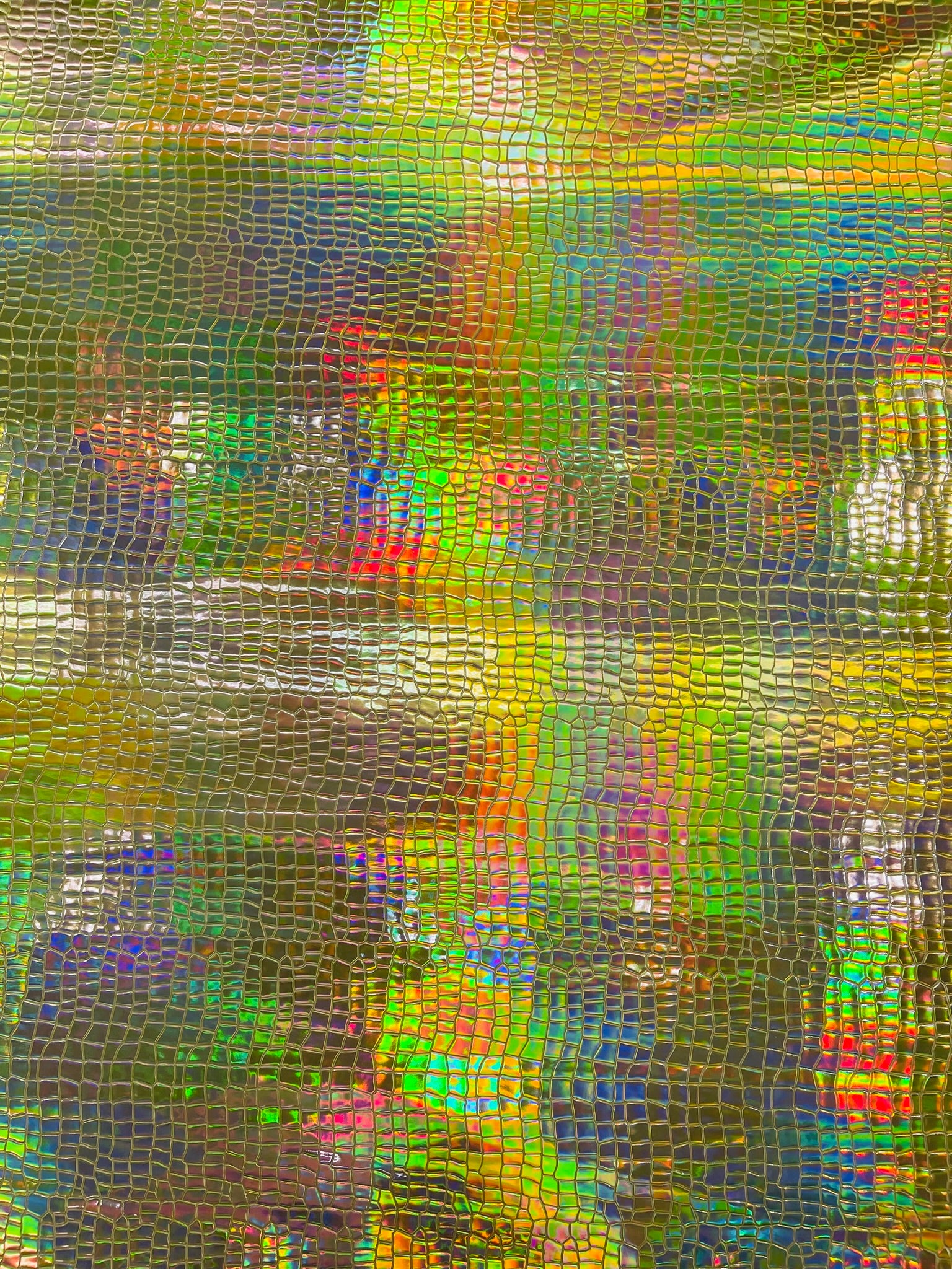 Crocodile Embossed PVC Holographic Vinyl Fabric / Upholstery Crafting Accessories Applications