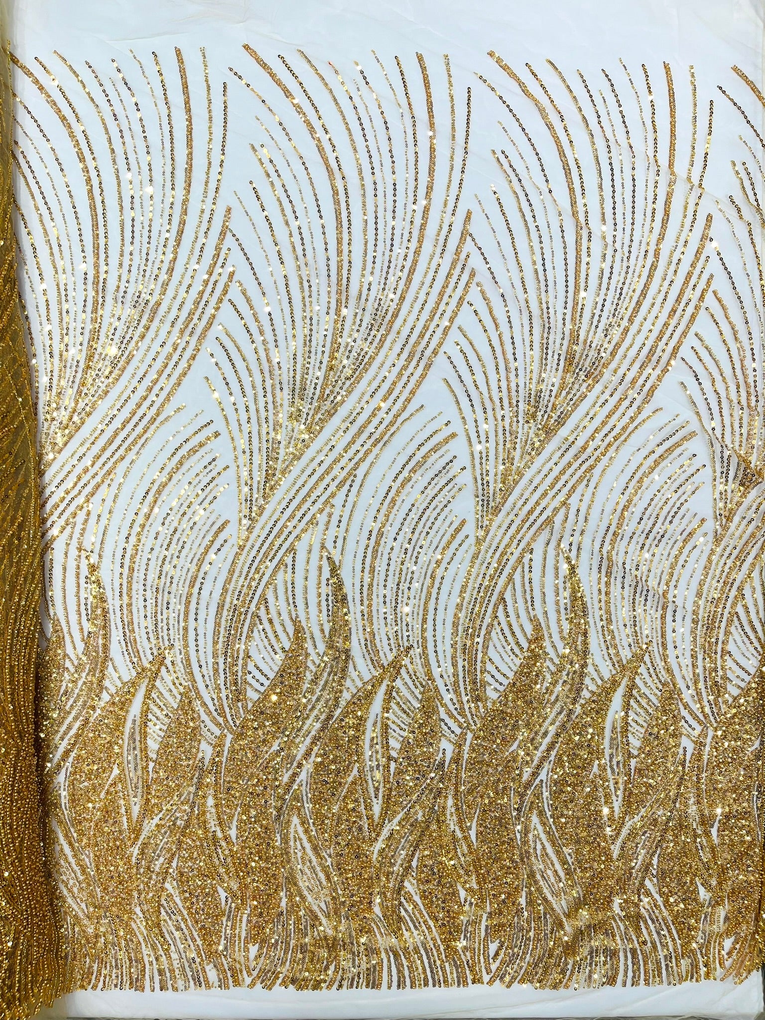 Flame Fashion Beaded Lace Fabric| Prom| Wedding| By The Yard.