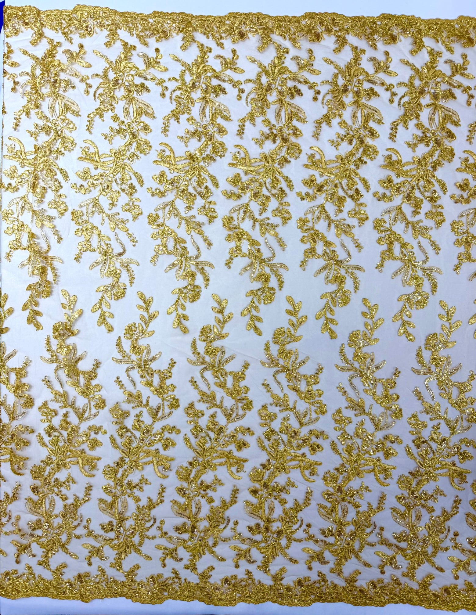 Corded Lace with Butterfly Embroidery and Sequin on Mesh 54" Wide | VIP Textile Inc.