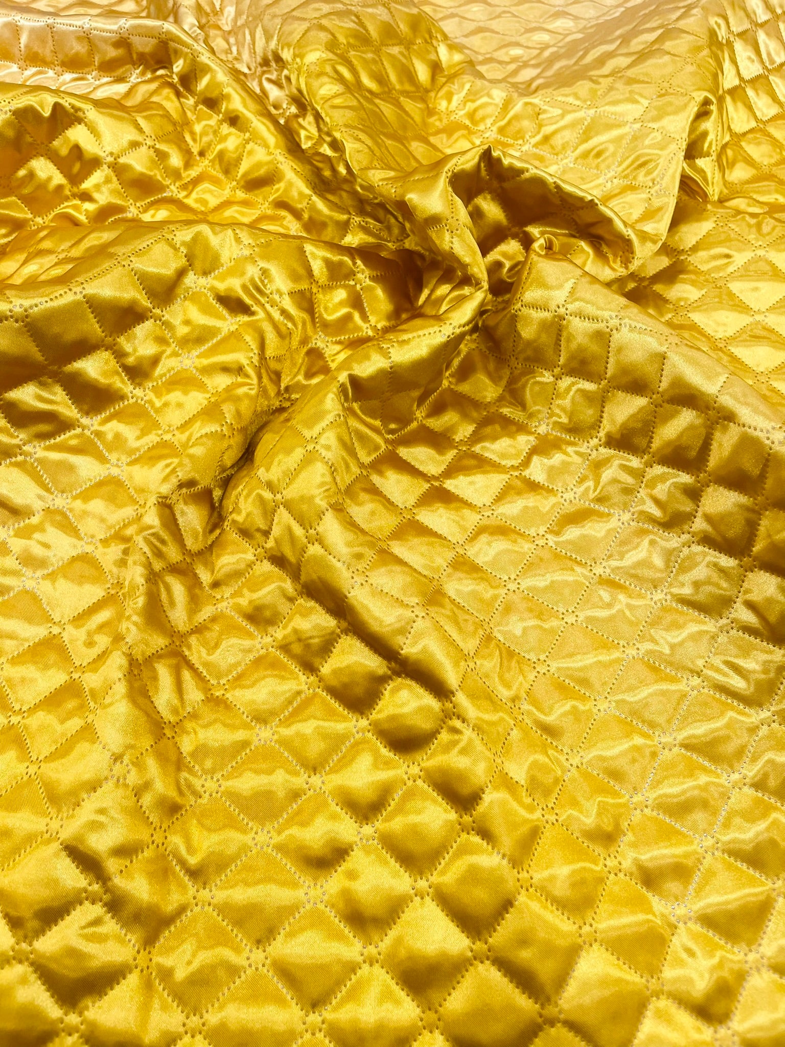Quilted Satin Fabric | Diamond Pattern, 58" Wide
