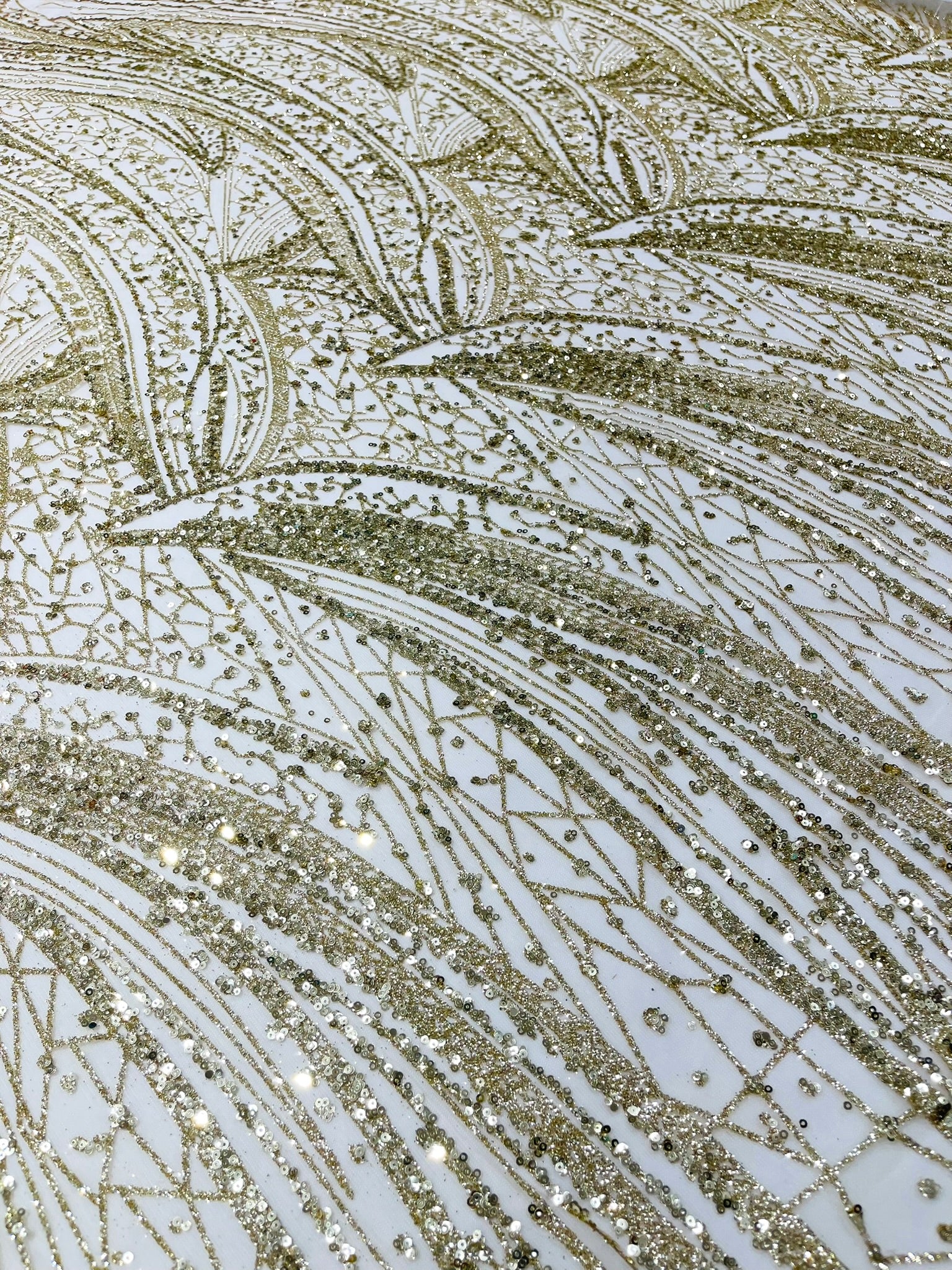 Geometric Fashion Glitter Design On A Mesh Lace Fabric| 58" Wide| Prom Dresses.