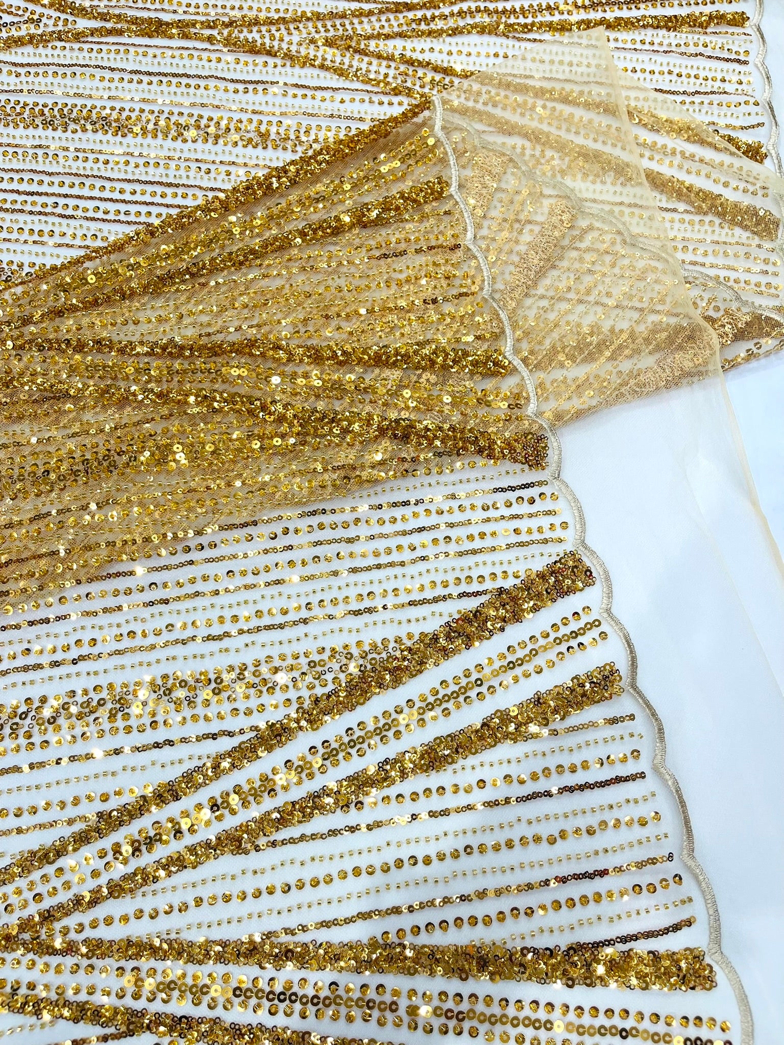 Geometric New York Fashion Beaded Lace, By The Yard.