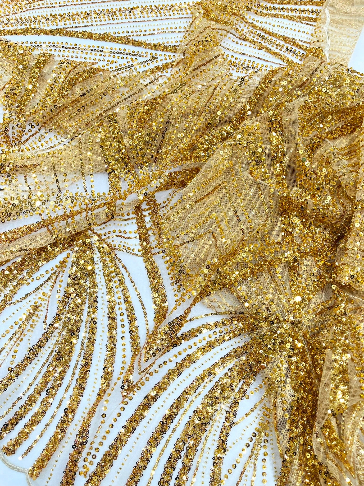 Geometric New York Fashion Beaded Lace, By The Yard.