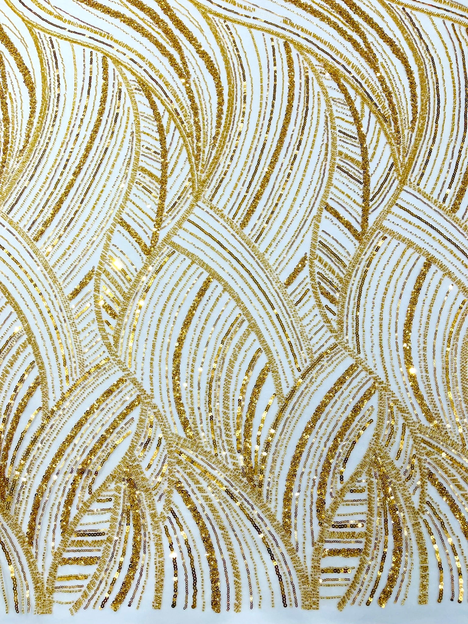 Luxury Feather Damask Beaded Lace Fabric| Prom| Wedding| By The Yard.