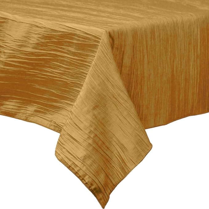 Square Light Weight Accordion Design Crushed Taffeta Seamless Table Overlay. (58" Inches x 58" Inches)