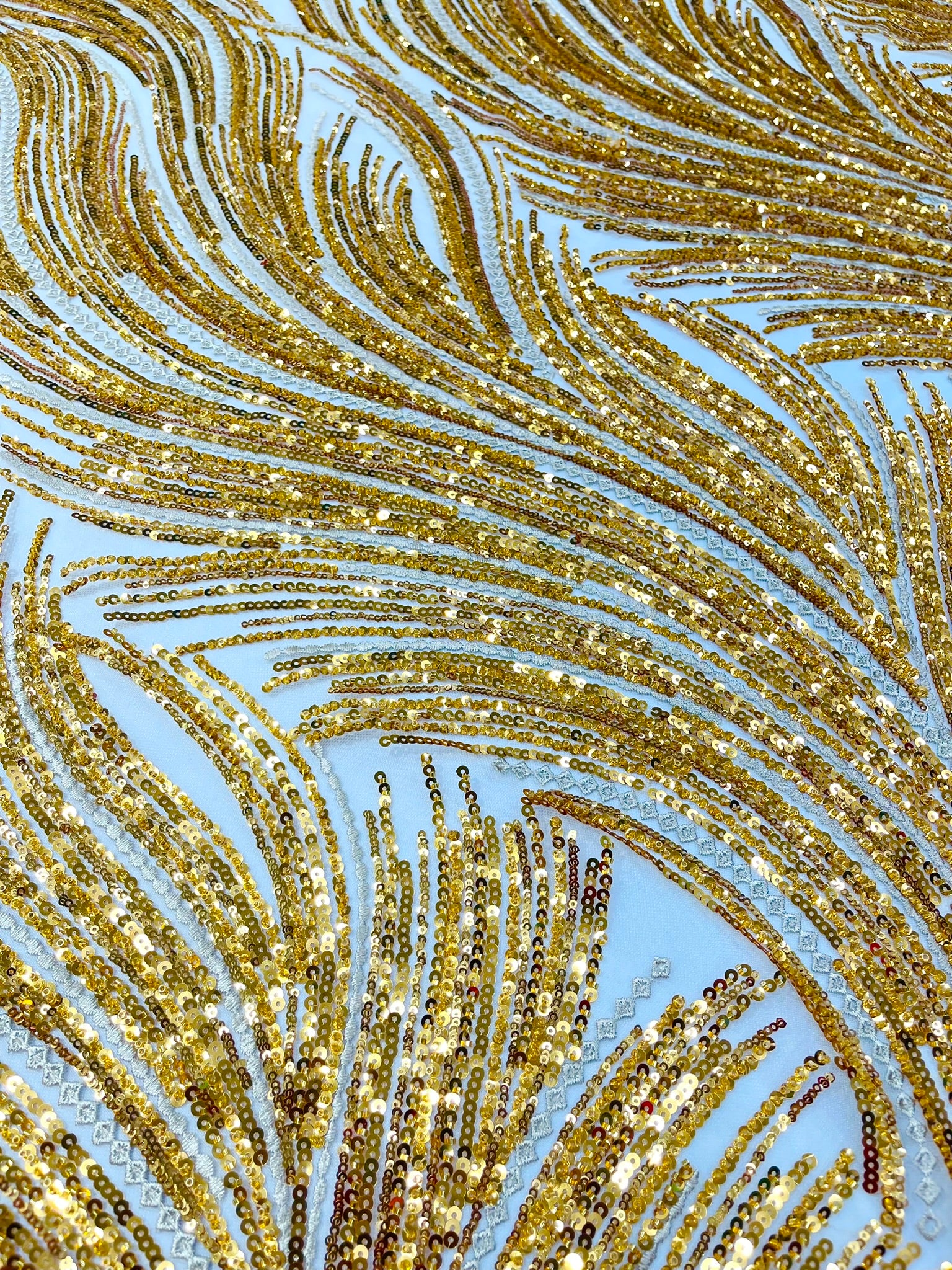 Luxury Flame Beaded Lace Fabric| Prom| Wedding| By The Yard.