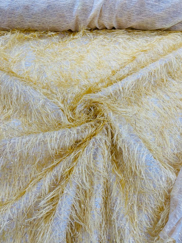 Eyelash Fringe Metallic Fabric  - Hanging Fringe Metallic Decorative Crafts Dress Fabric By Yard