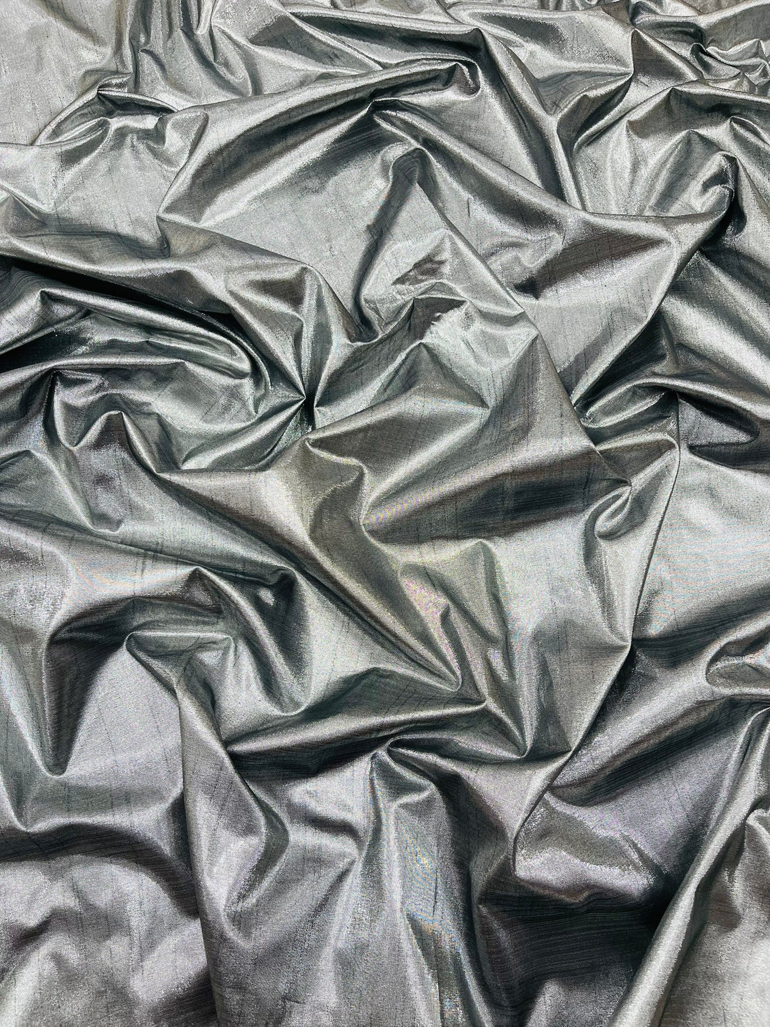 Metallic Polyester Dupioni Faux Silk Fabric | 55" Wide Wedding, Home Decor.