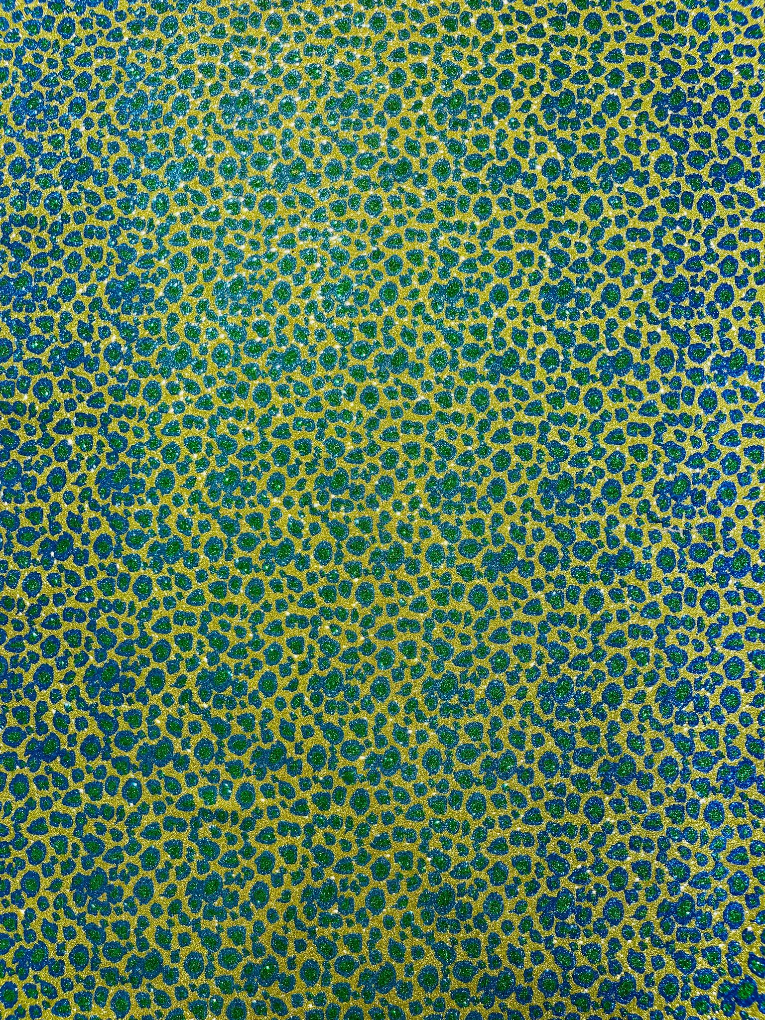 Leopard/ Chita glitter/Sparkle craft Upholstery On A Canvas Backing/Faux vinyl/48” wide.