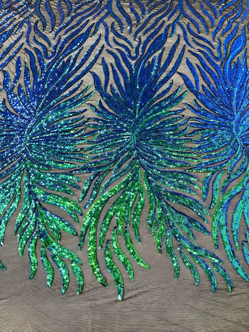 STRETCH WINGS PHOENIX FRINGE SEQUINS (by the yard)