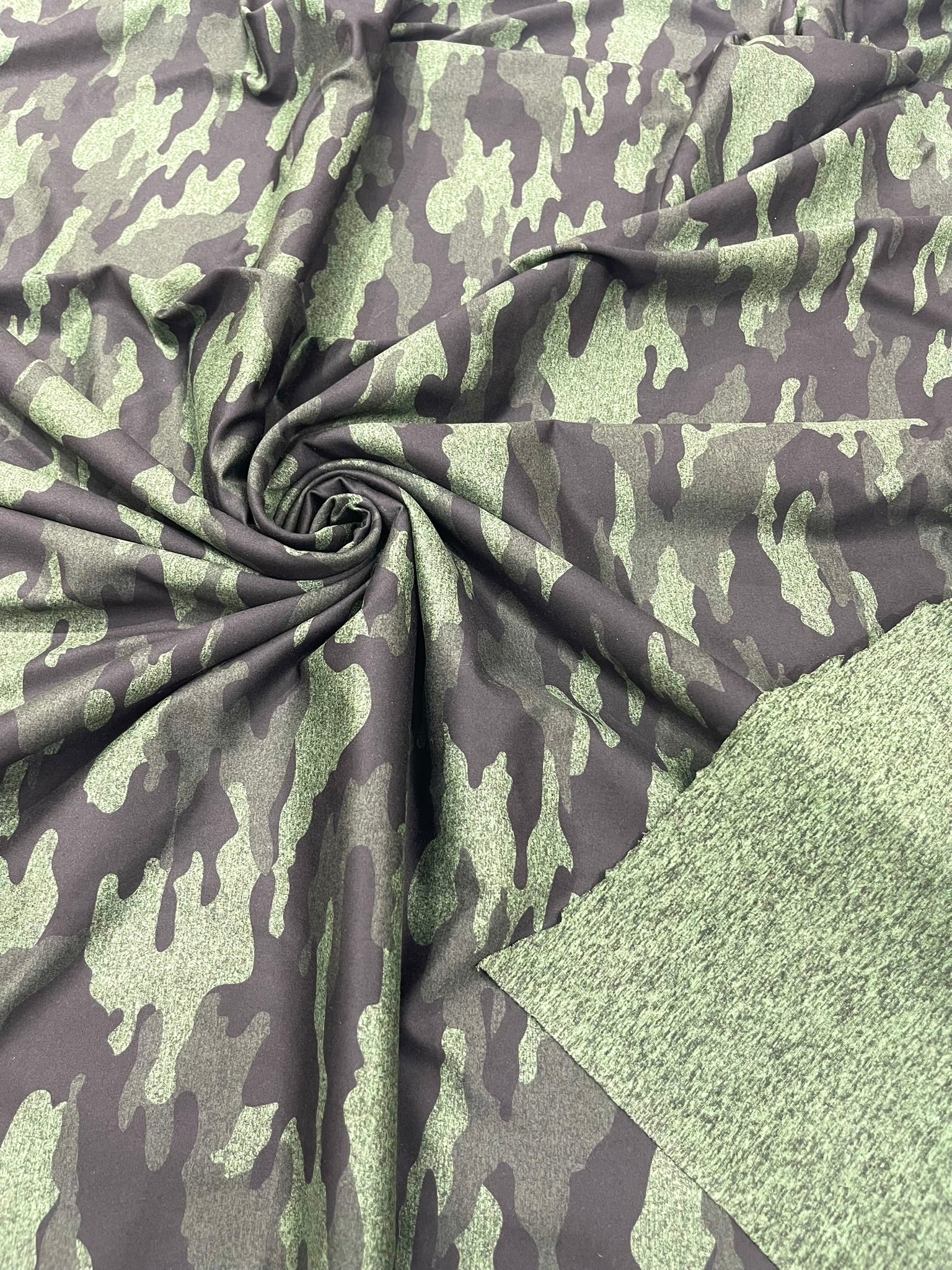 Heather Gray Camouflage Polyester Spandex 58" Wide/Sold By The Yard.