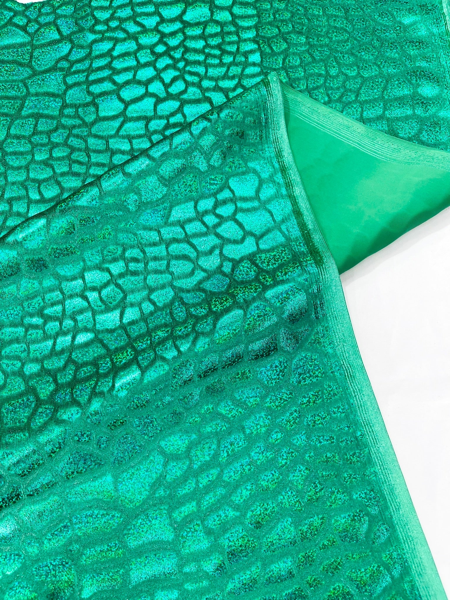Dragon Skin Foil Design On A Stretch Velvet Fabric | Sold By The Yard.