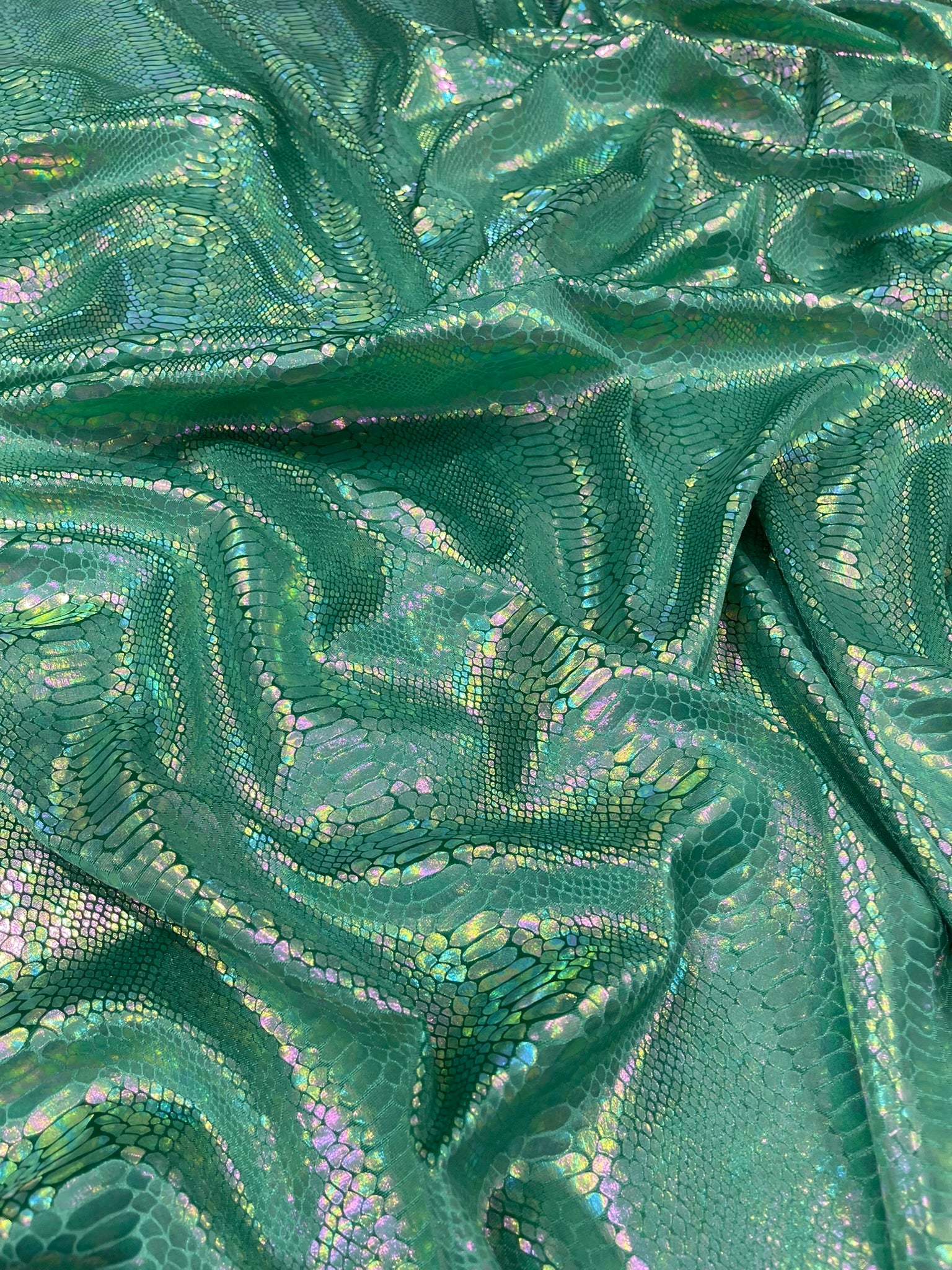Illusion Foil Mamba Snake Design Stretch Velvet Fabric 58" Wide| Costume.