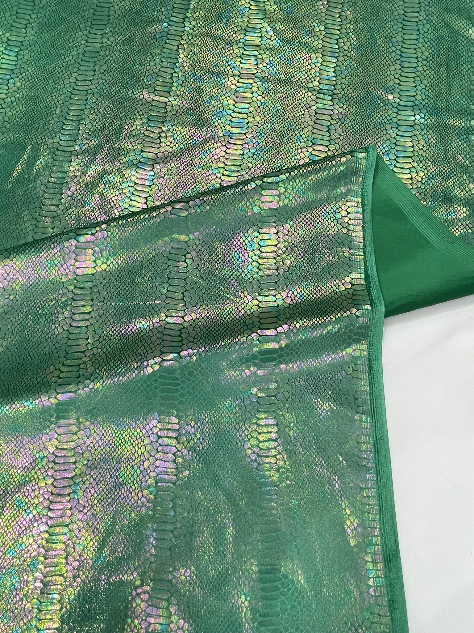 Illusion Foil Mamba Snake Design Stretch Velvet Fabric 58" Wide| Costume.