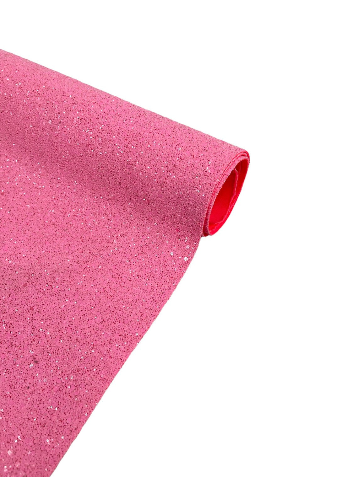 Chunky Glitter Vinyl Fabric - Hot Pink - High Quality 54" Chunky Glitter Fabric Sold By Yard