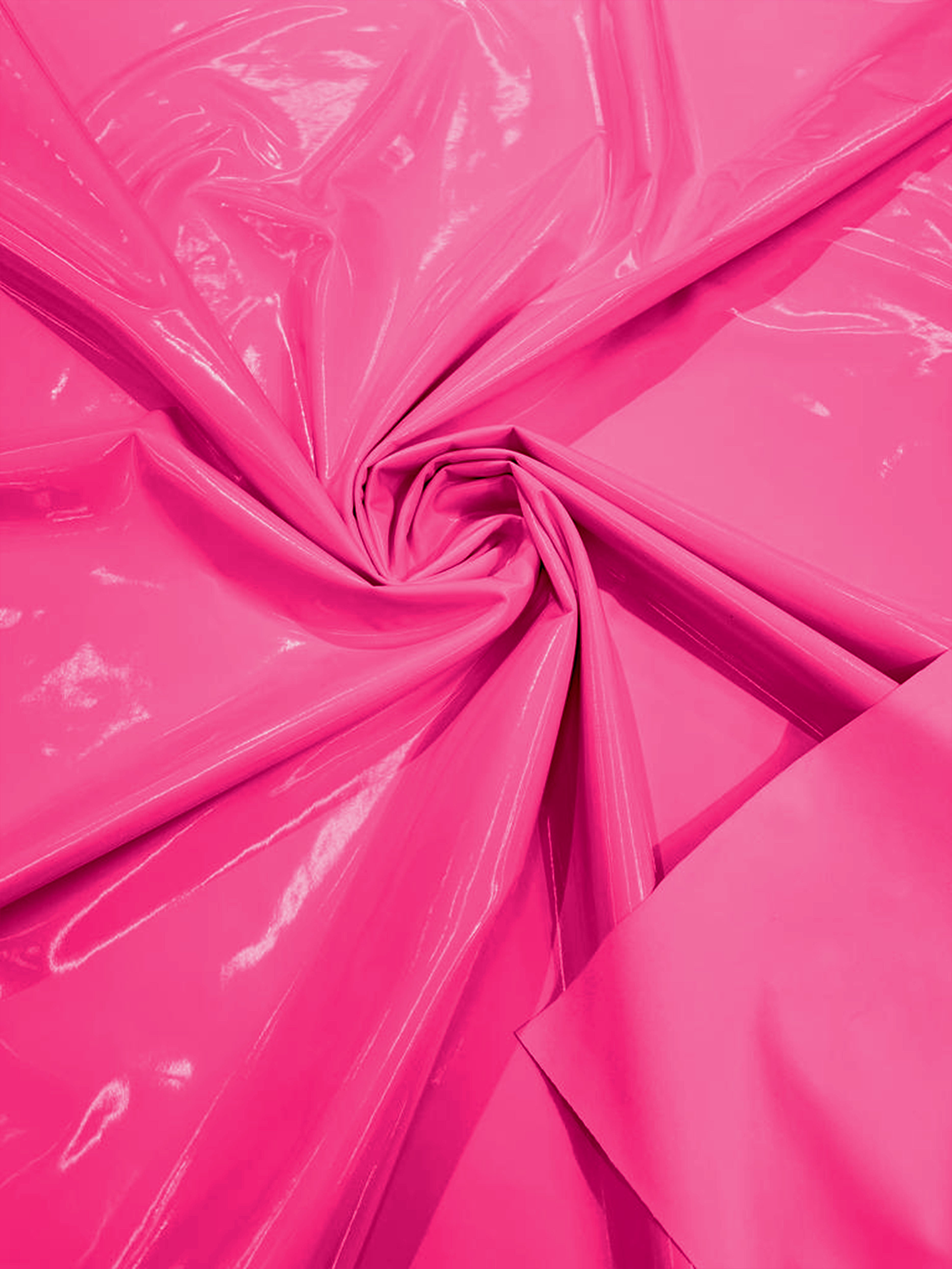 Hot Pink Spandex Shiny Vinyl Fabric (Latex Stretch) - Sold By The Yard