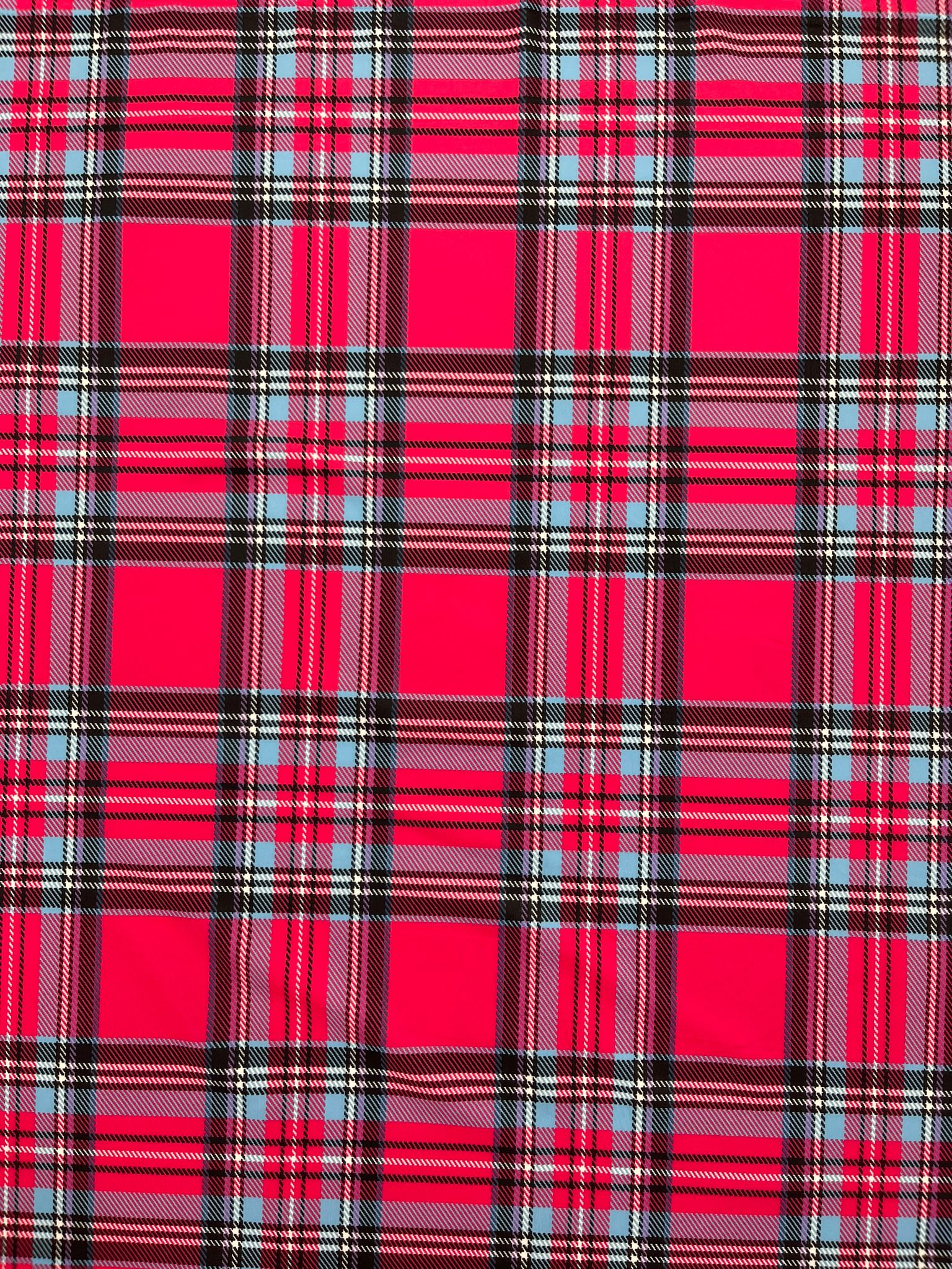 PLAID MULTICOLOR CHECKERED SPANDEX (by the yard)