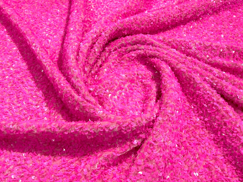 Sequin Velvet Stretch 5mm fabric 58"Wide-Prom-Nightgown fabric- Sold by the yard.