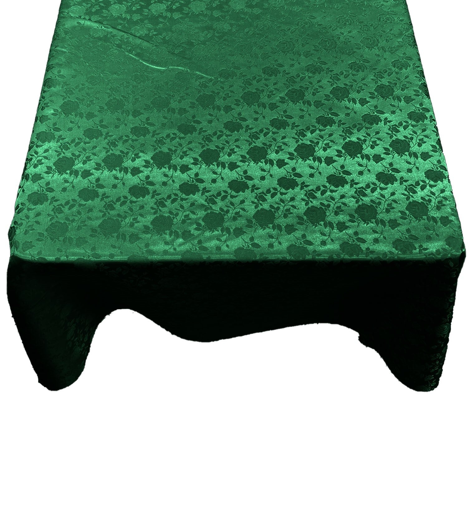 Square Tablecloth Roses Jacquard Satin Overlay for Small Coffee Table Seamless. (51" Inches)