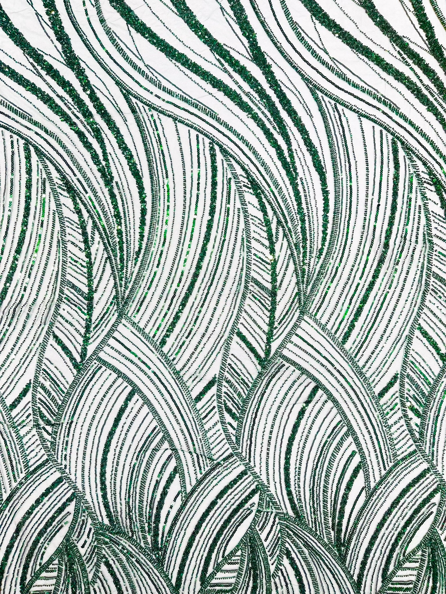 Luxury Feather Damask Beaded Lace Fabric| Prom| Wedding| By The Yard.