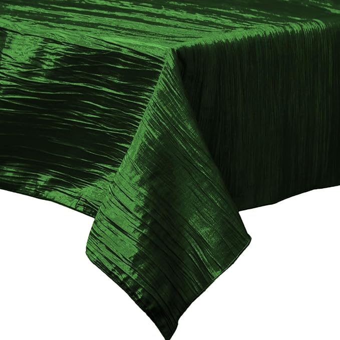 Square Light Weight Accordion Design Crushed Taffeta Seamless Table Overlay. (58" Inches x 58" Inches)