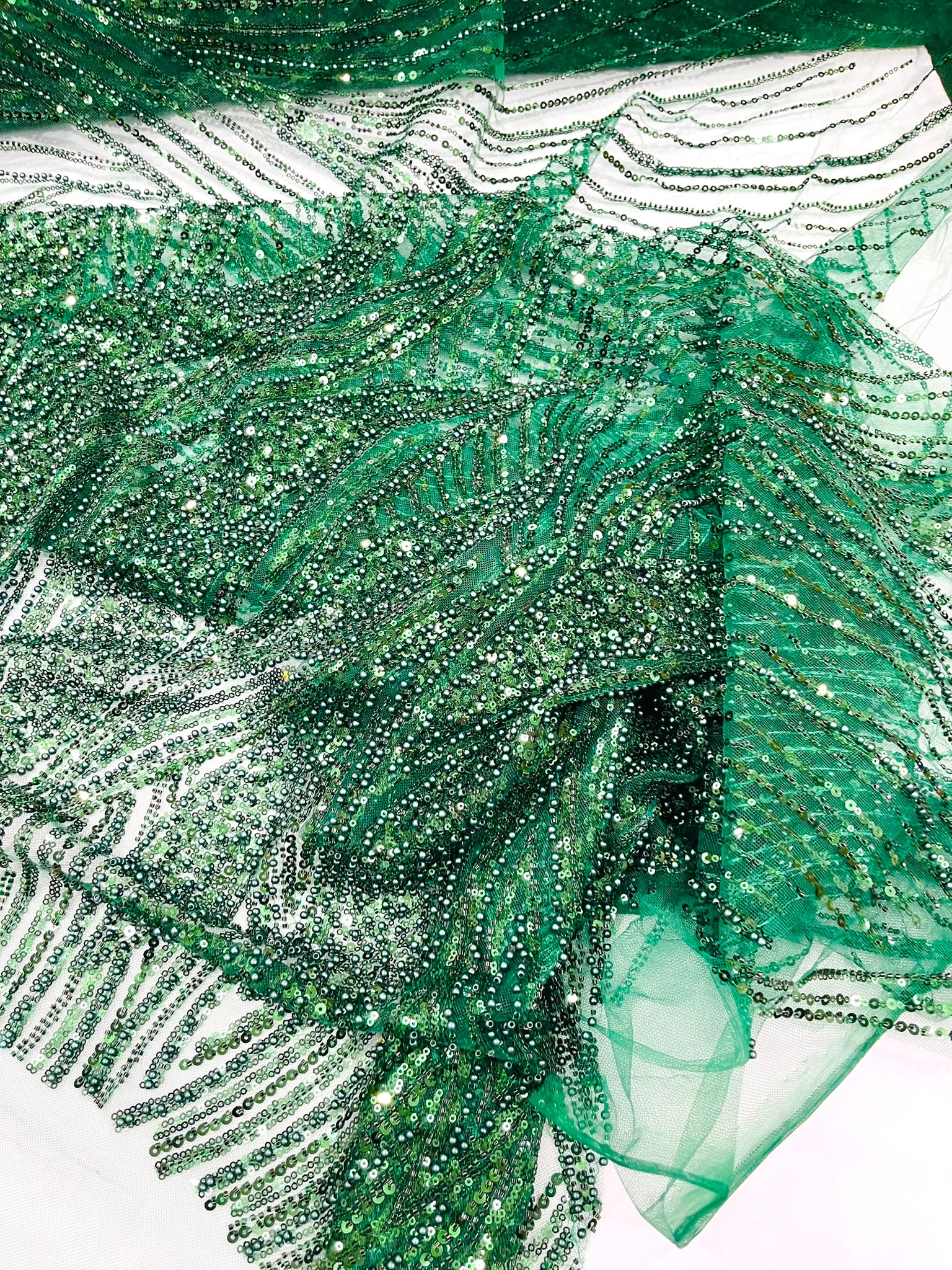 Flame Fashion Beaded Lace Fabric| Prom| Wedding| By The Yard.