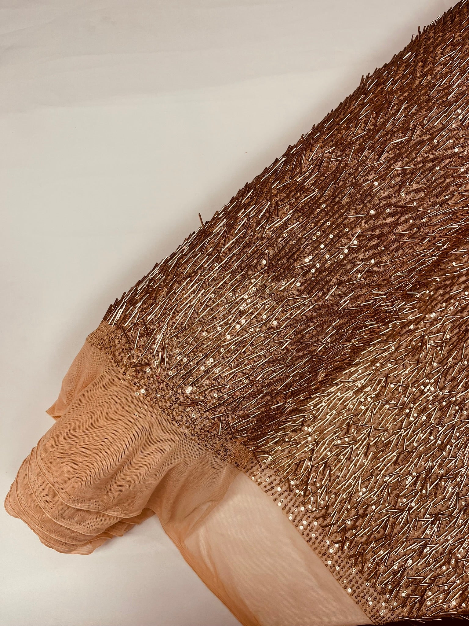 Vegas Beaded Sequin Stretch Mesh Fabric (By The Yard)