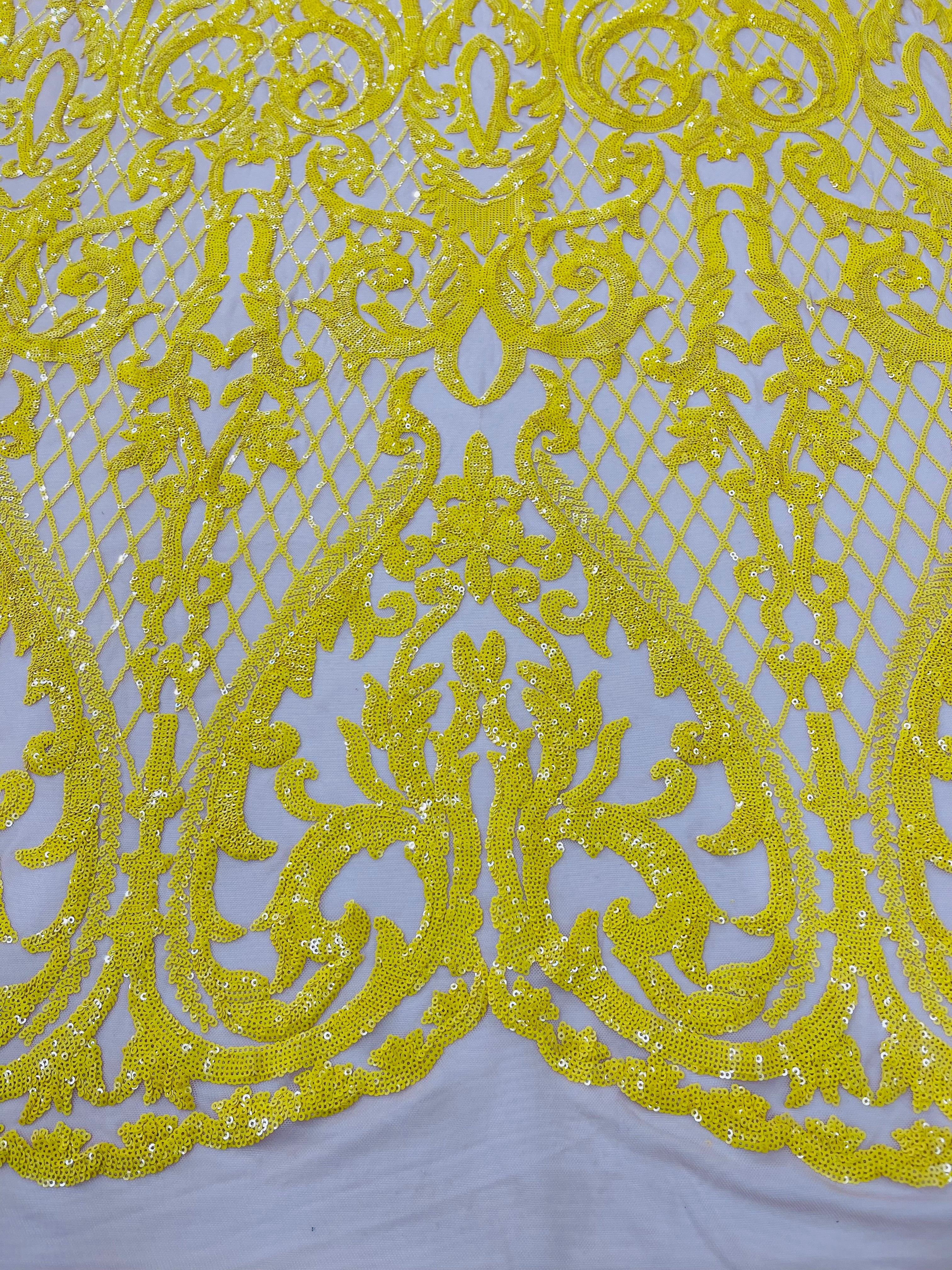 DAMASK LACE EMPIRE SEQUINS (by the yard)