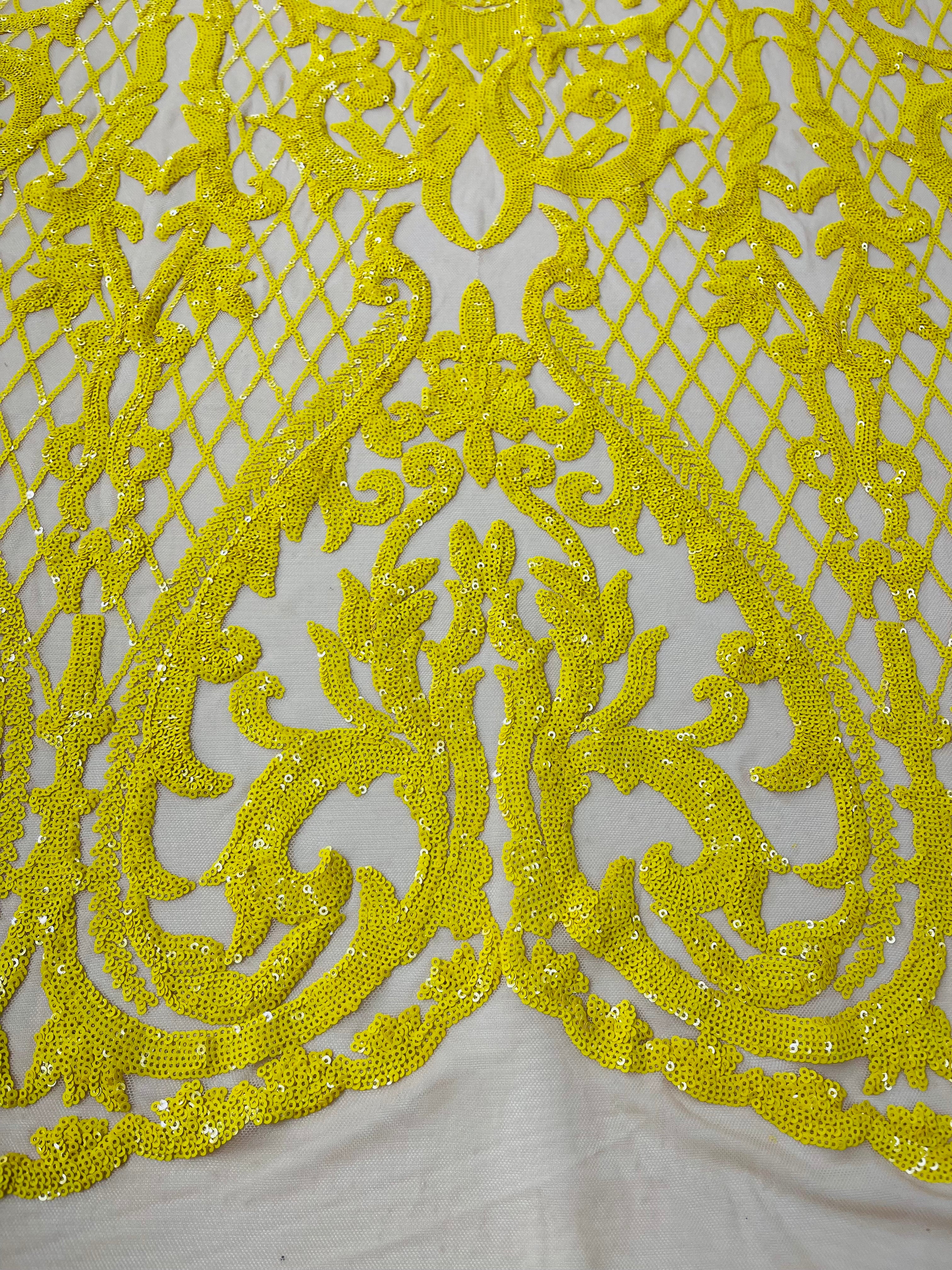 DAMASK LACE EMPIRE SEQUINS (by the yard)