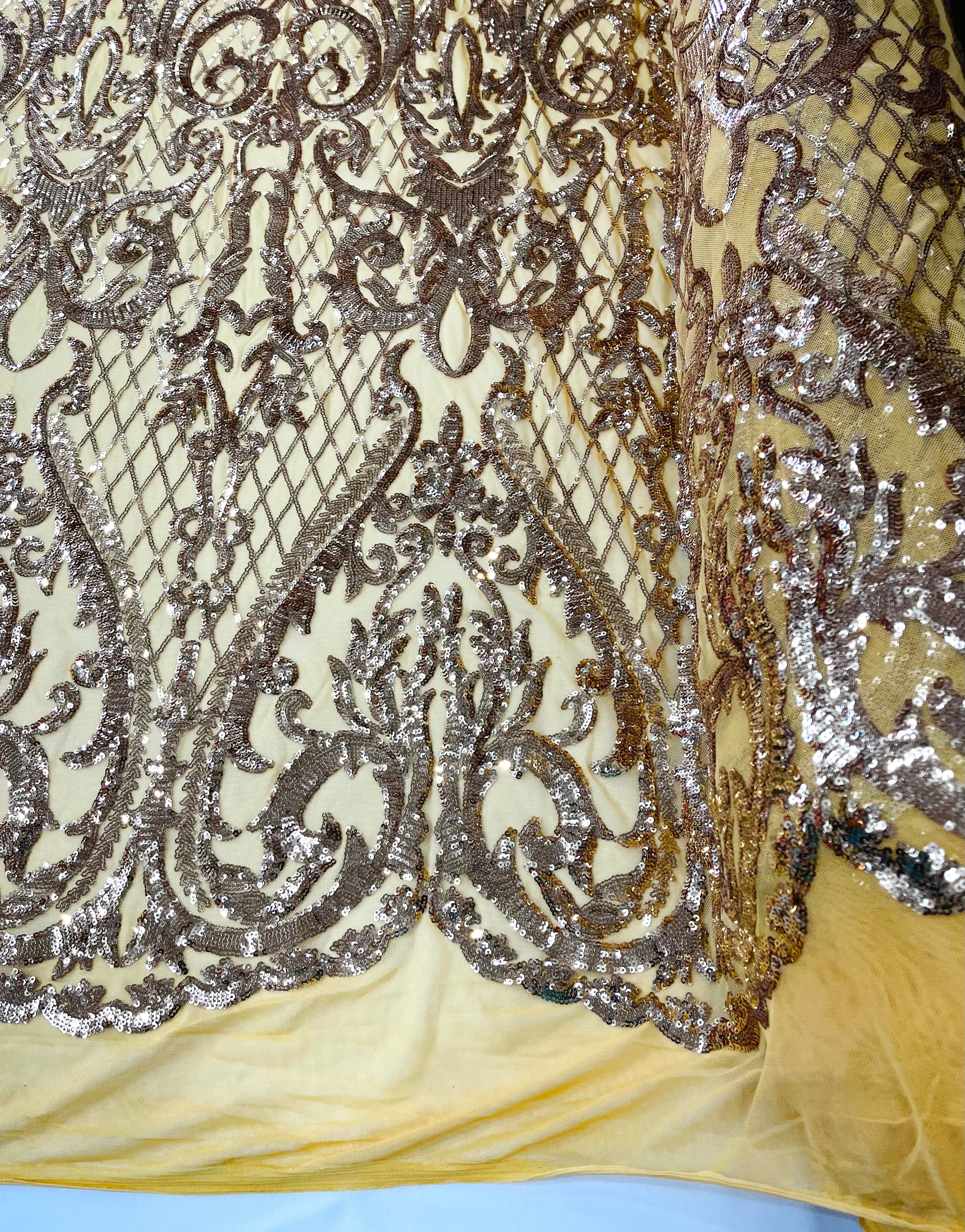 DAMASK LACE EMPIRE SEQUINS (by the yard)