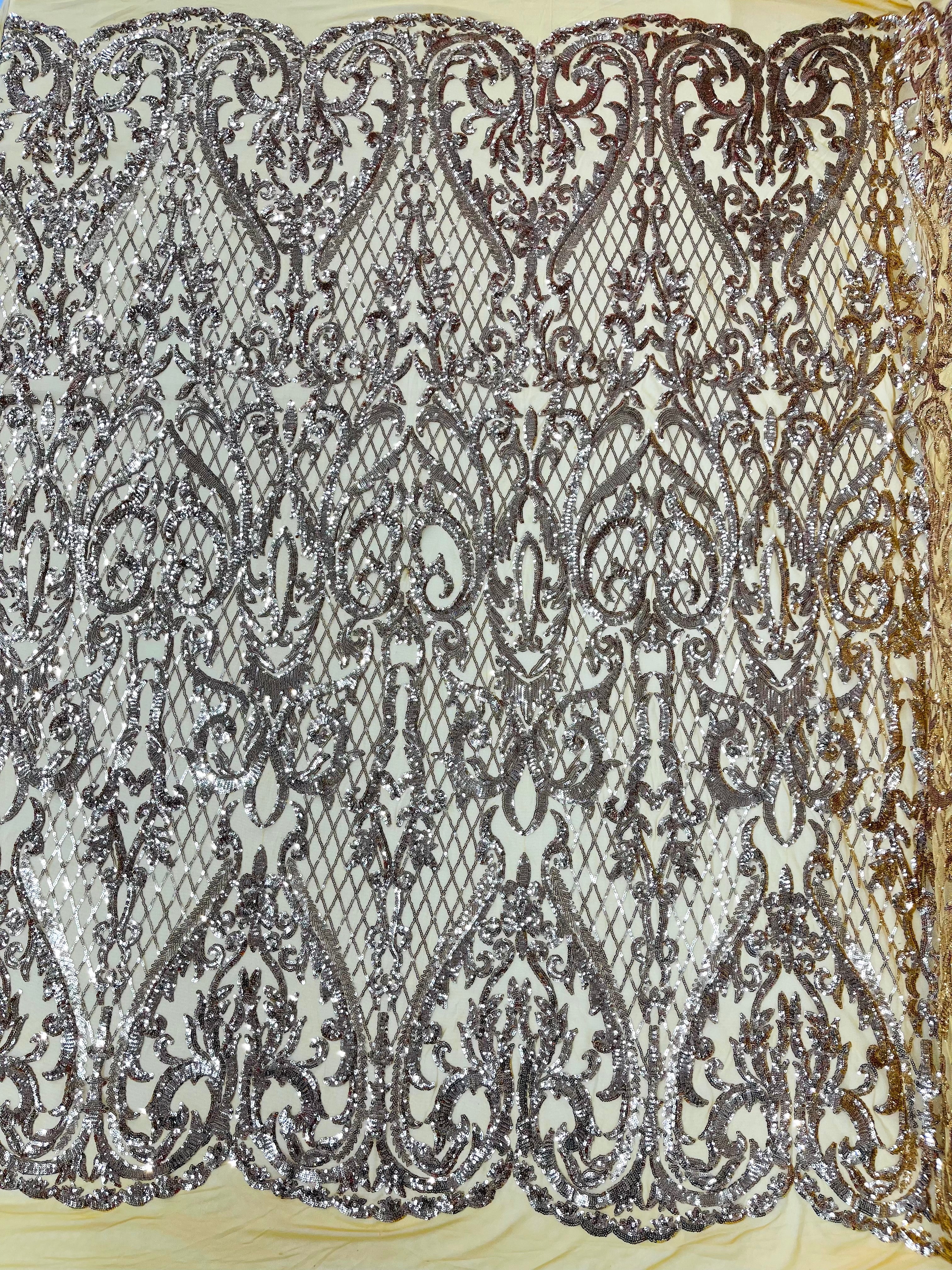 DAMASK LACE EMPIRE SEQUINS (by the yard)