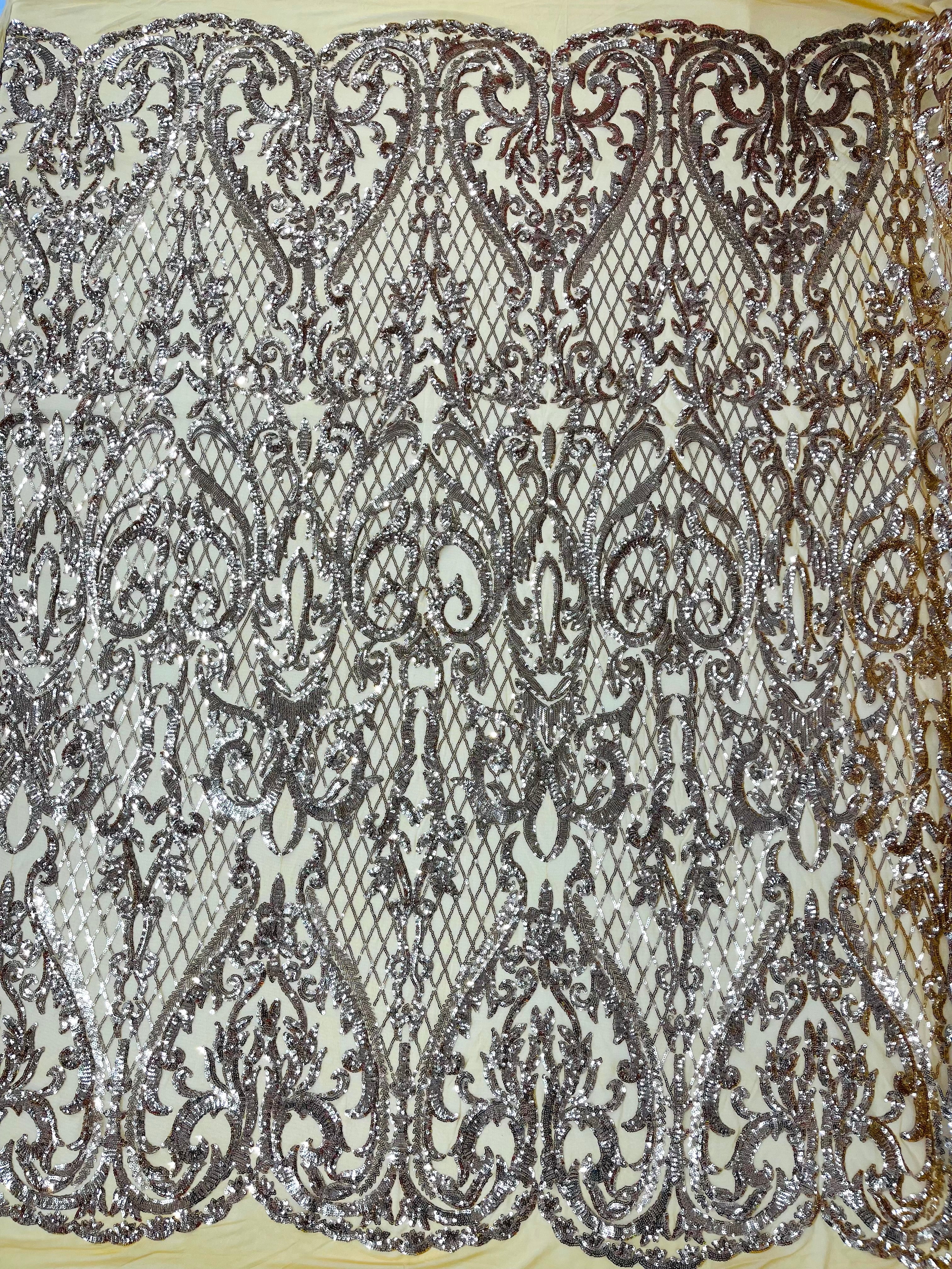 DAMASK LACE EMPIRE SEQUINS (by the yard)