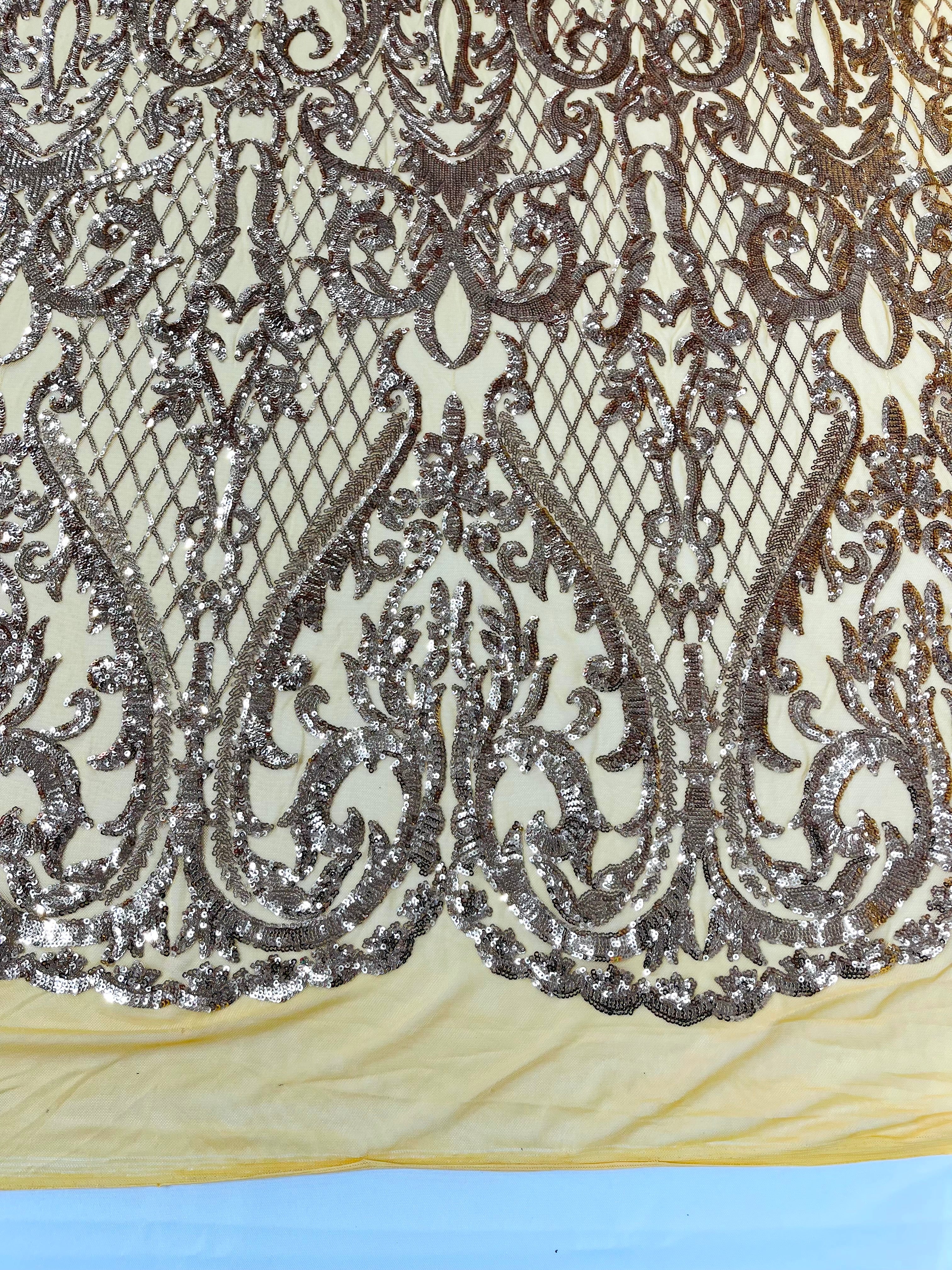 DAMASK LACE EMPIRE SEQUINS (by the yard)