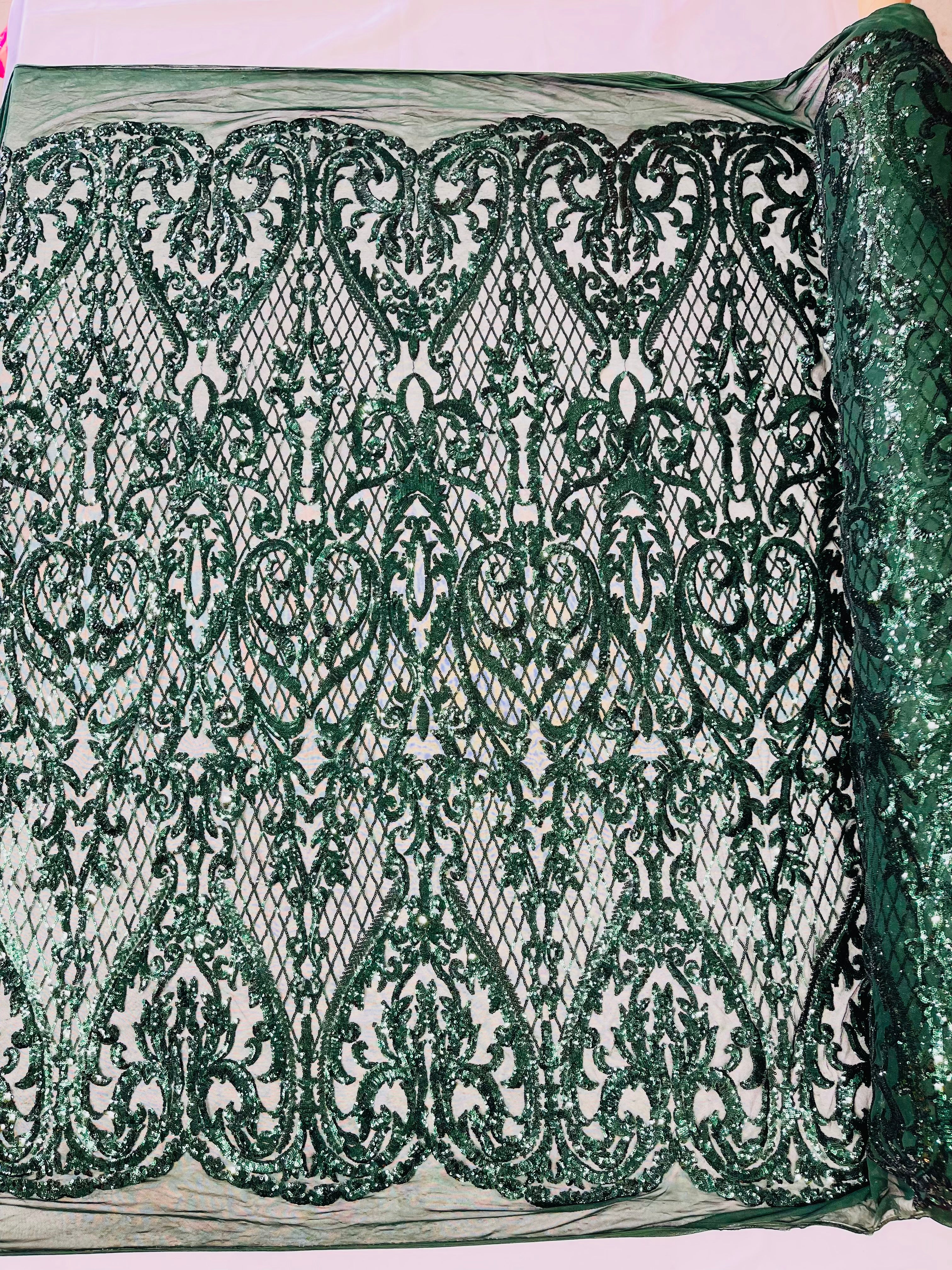 DAMASK LACE EMPIRE SEQUINS (by the yard)