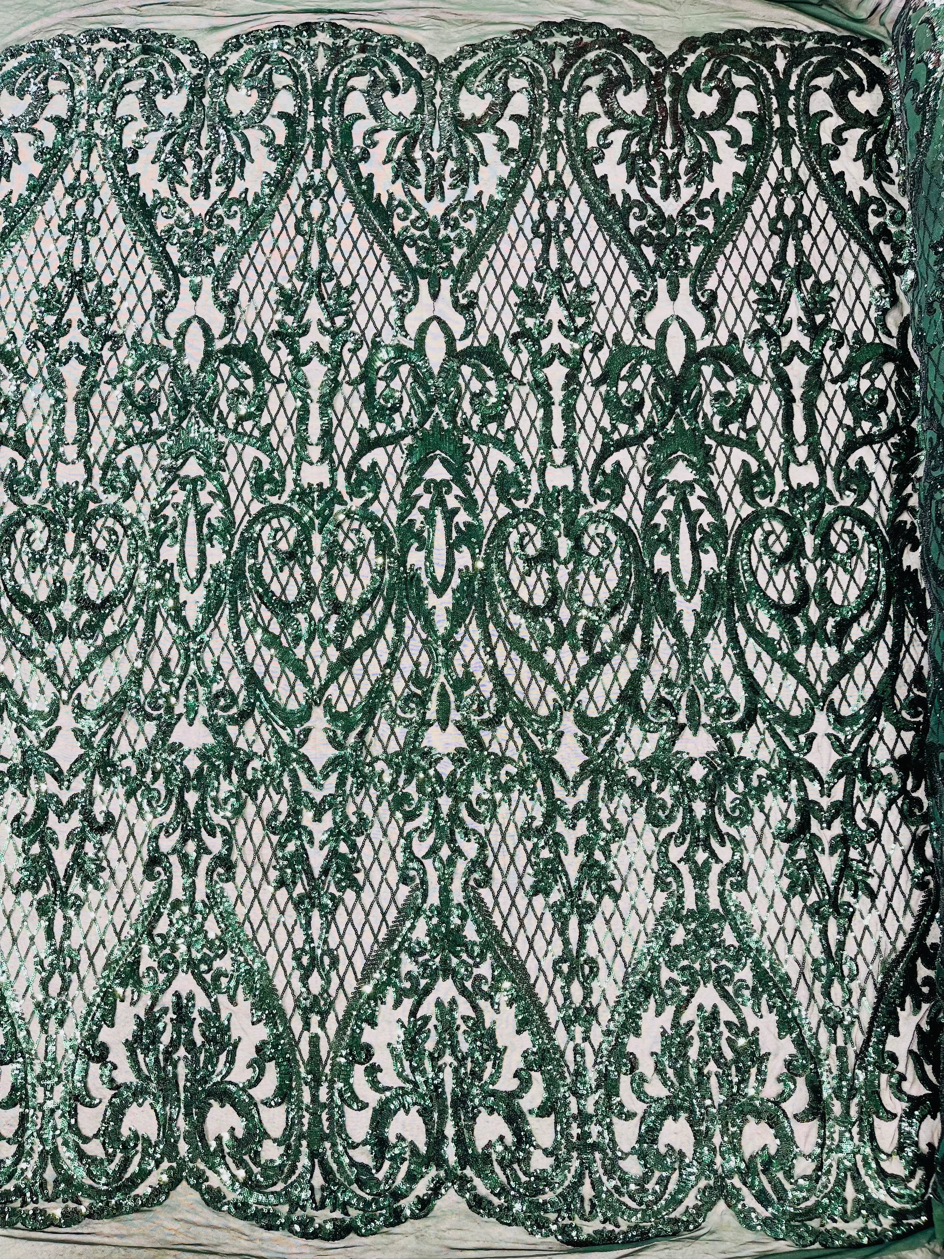 DAMASK LACE EMPIRE SEQUINS (by the yard)