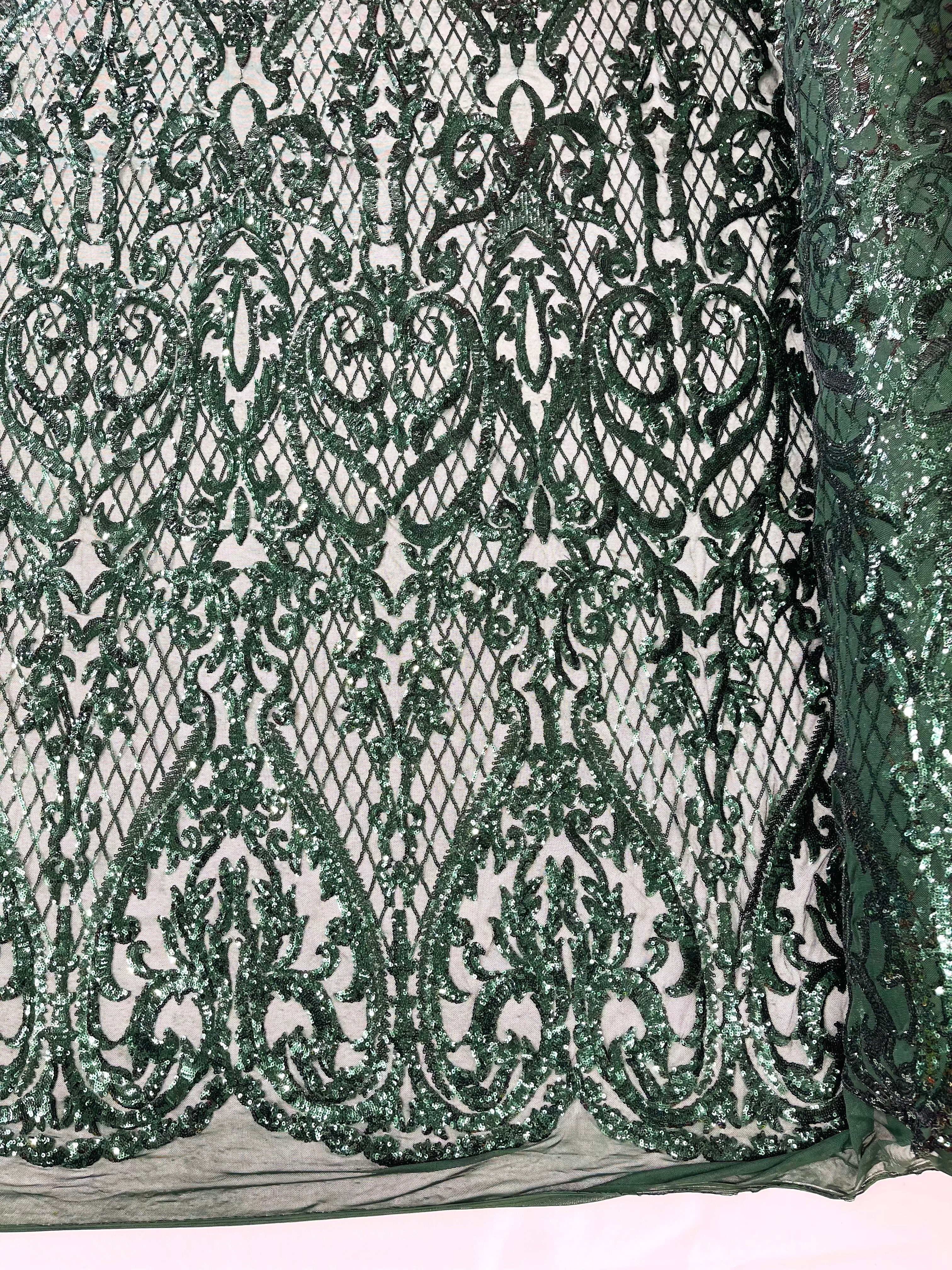 DAMASK LACE EMPIRE SEQUINS (by the yard)