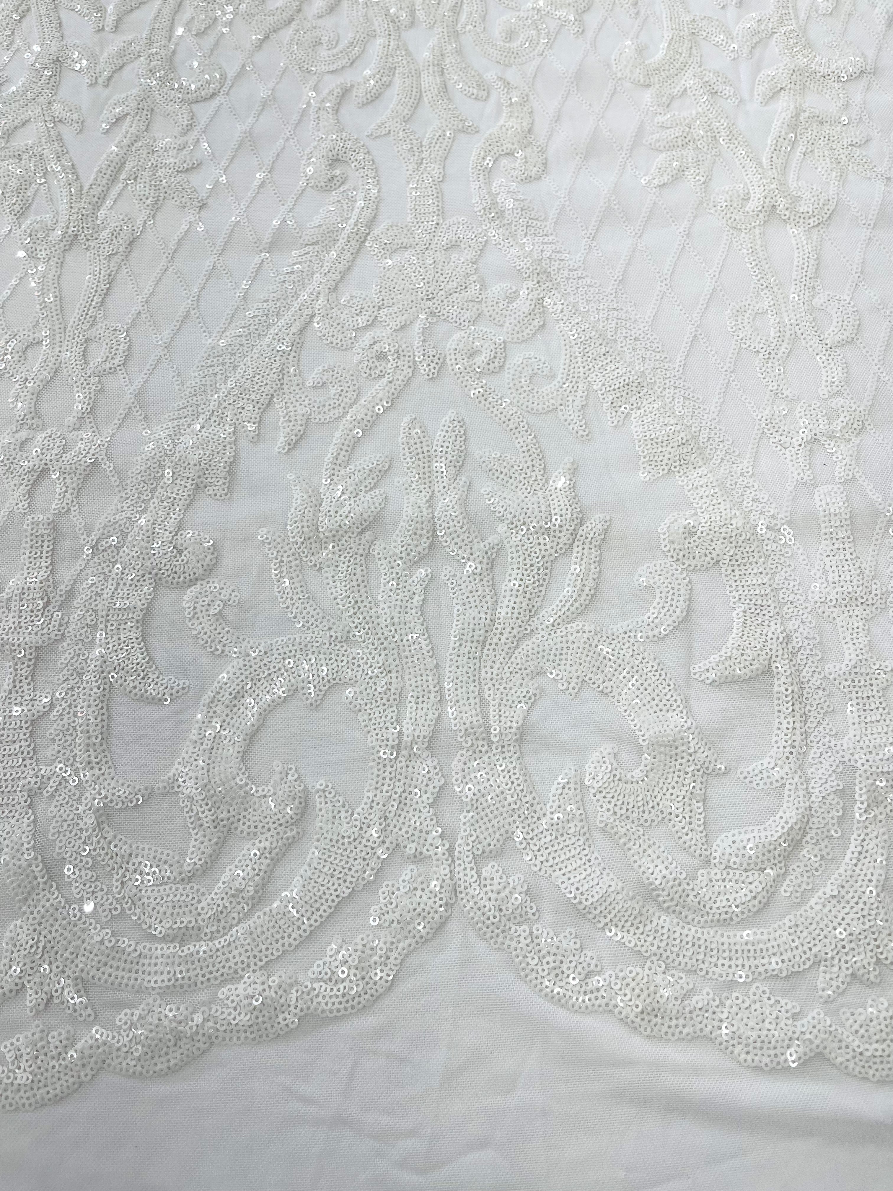 DAMASK LACE EMPIRE SEQUINS (by the yard)