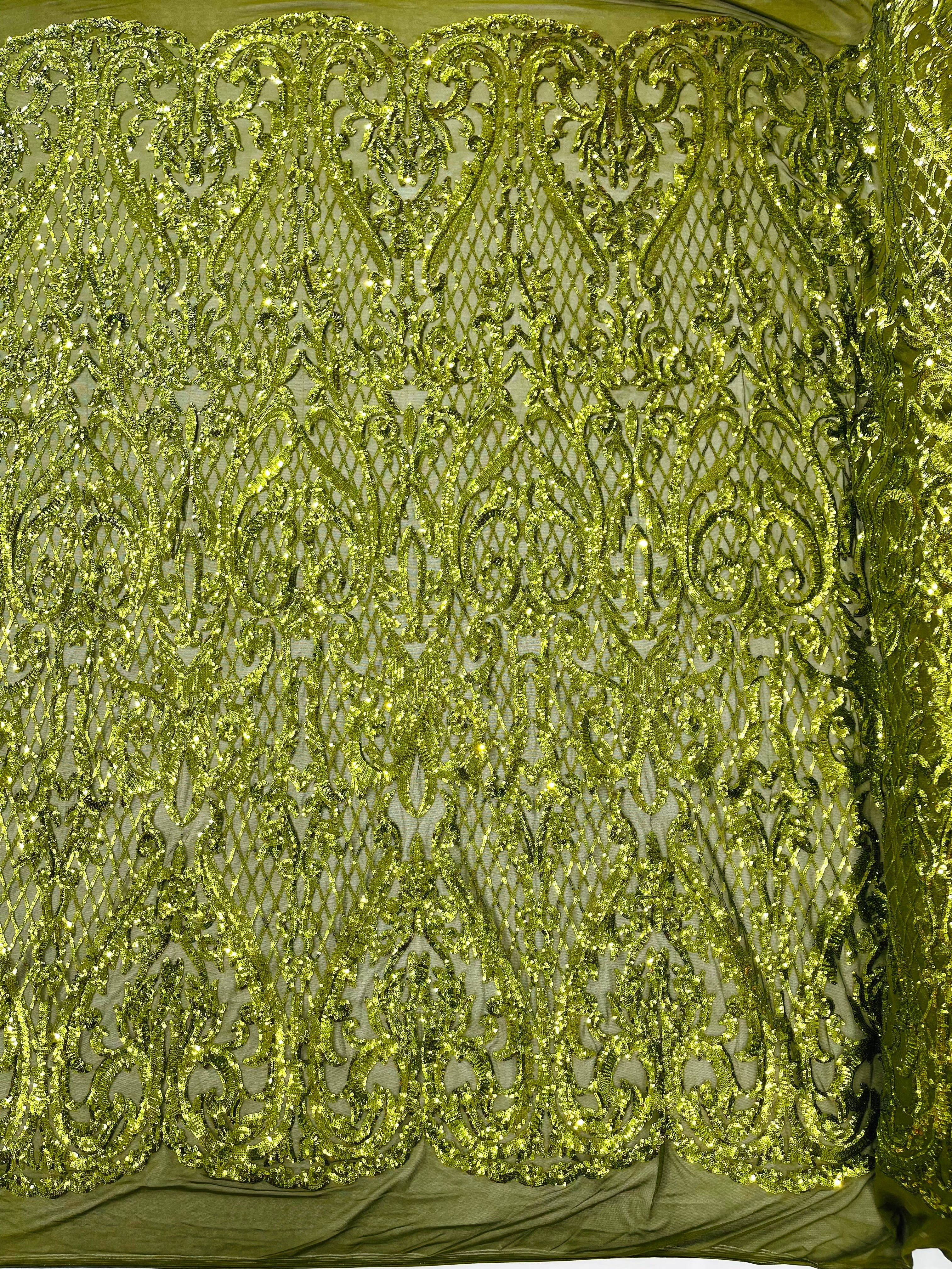 DAMASK LACE EMPIRE SEQUINS (by the yard)