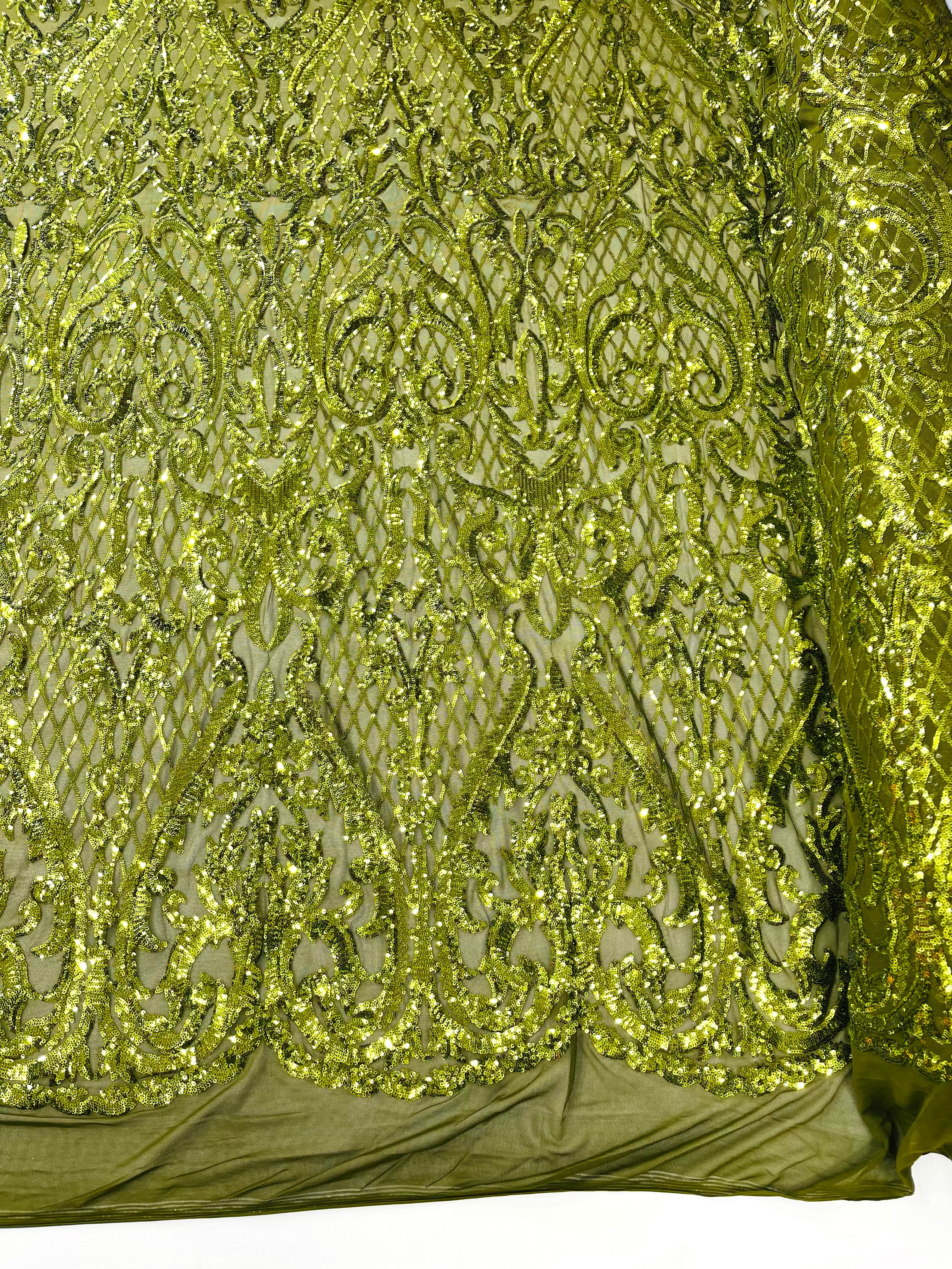 DAMASK LACE EMPIRE SEQUINS (by the yard)