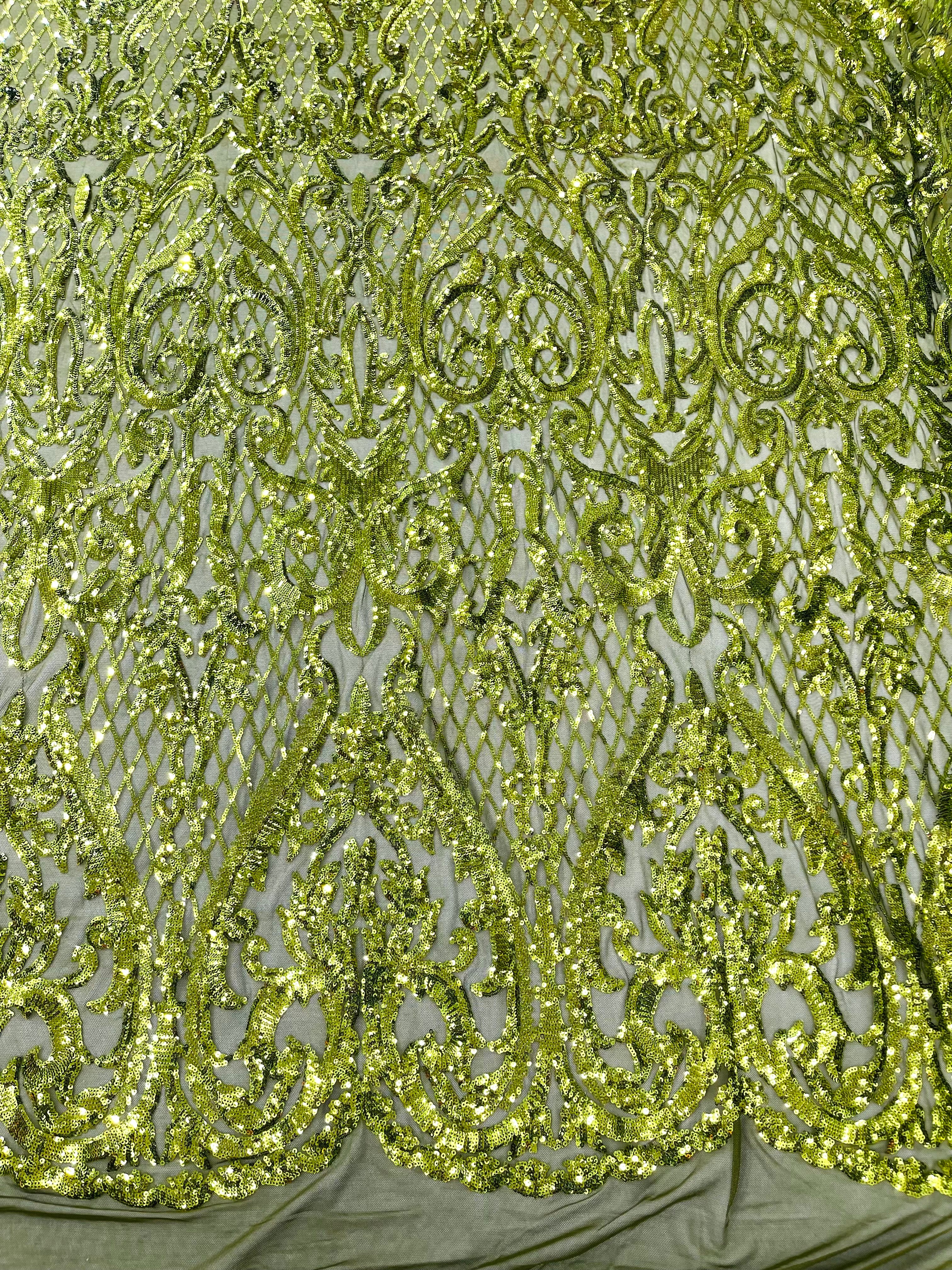 DAMASK LACE EMPIRE SEQUINS (by the yard)